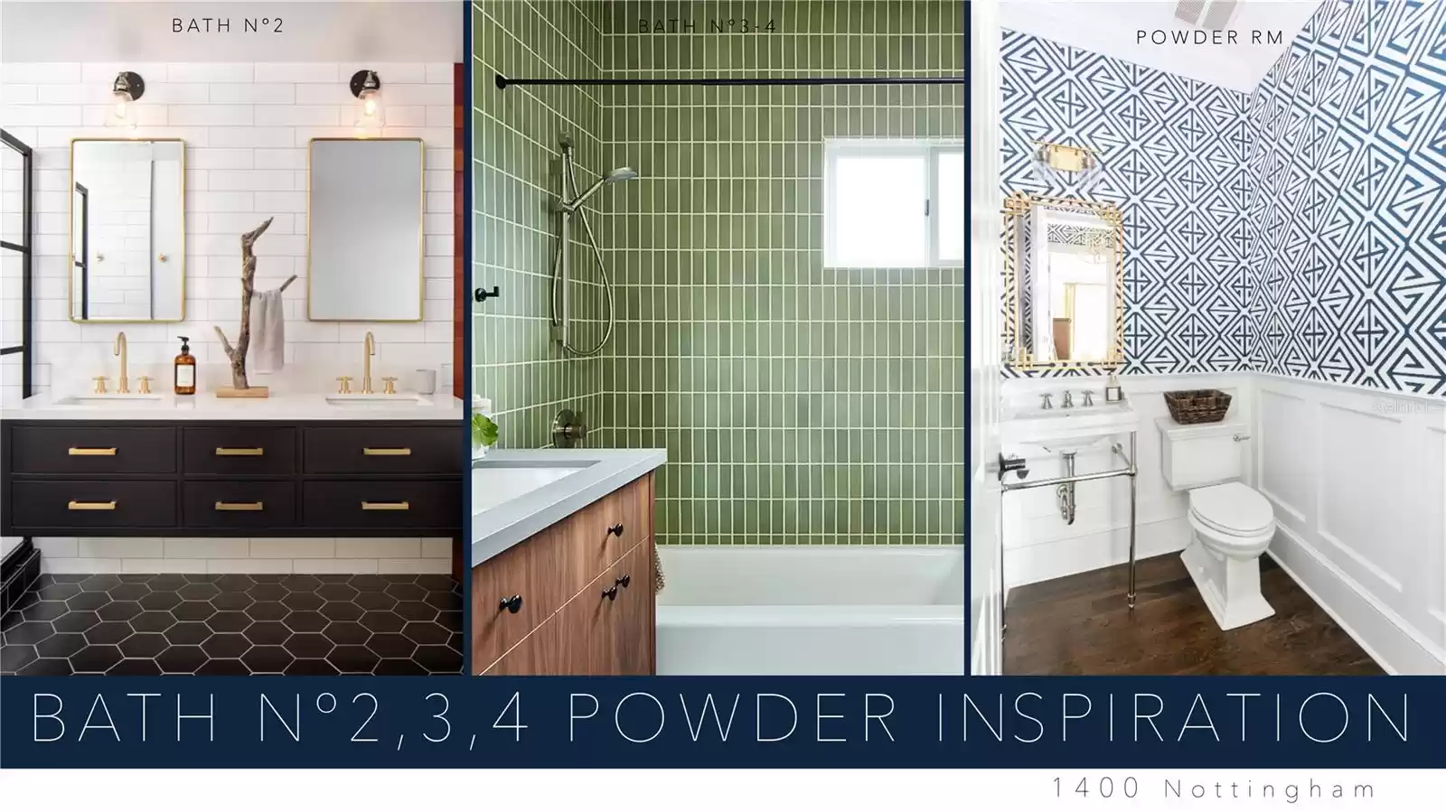 Baths 2, 3, 4 & Powder Rm inspirations