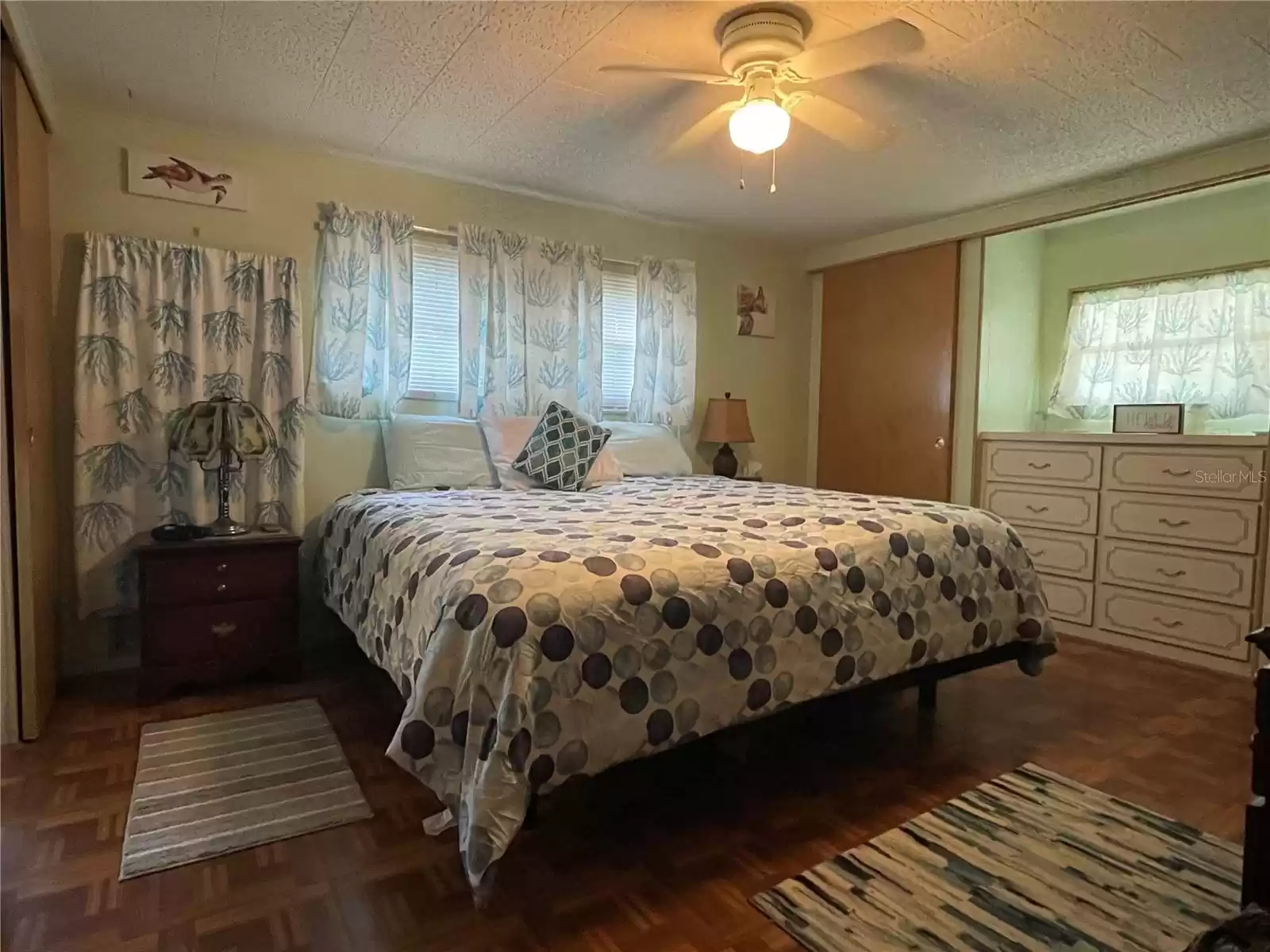 King size bed fits well in the primary bedroom