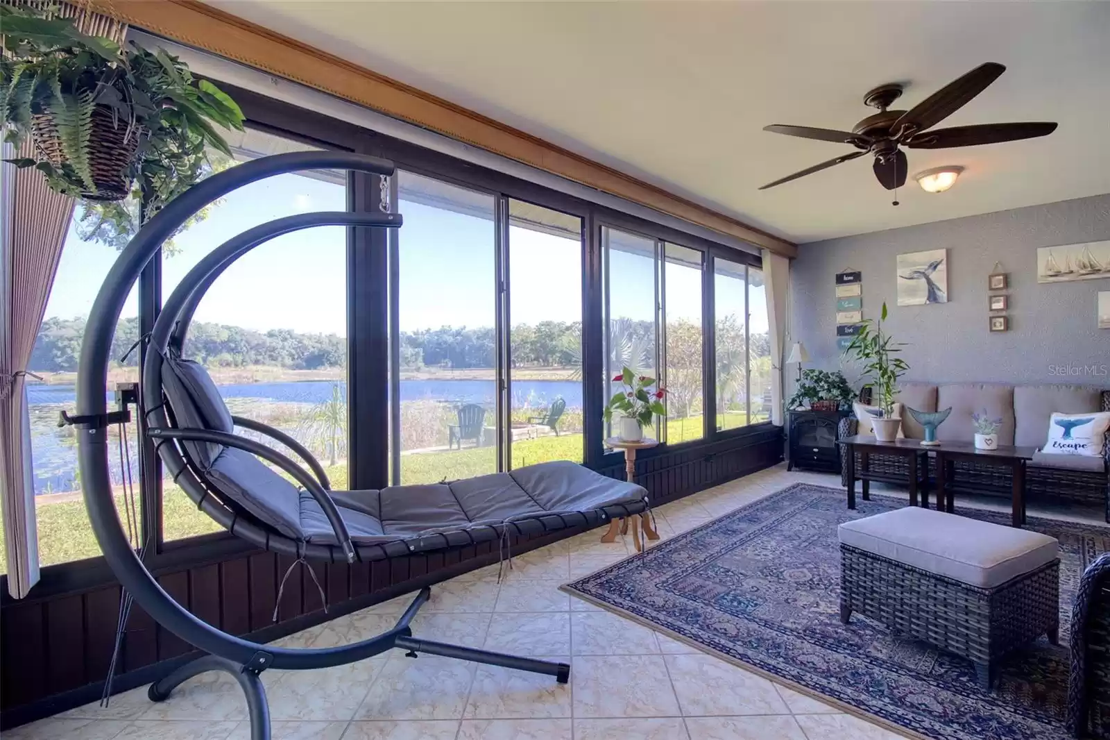 Florida room with lake views