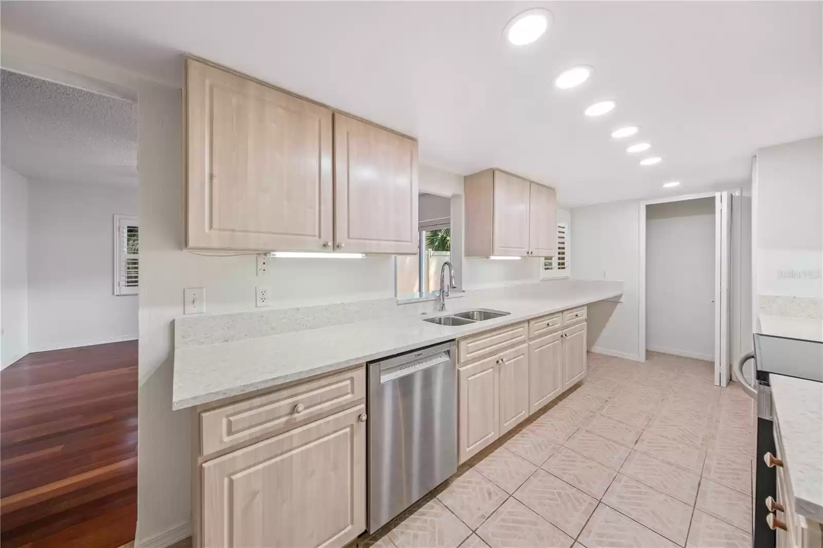 Closet pantries located at both ends of the kitchen.