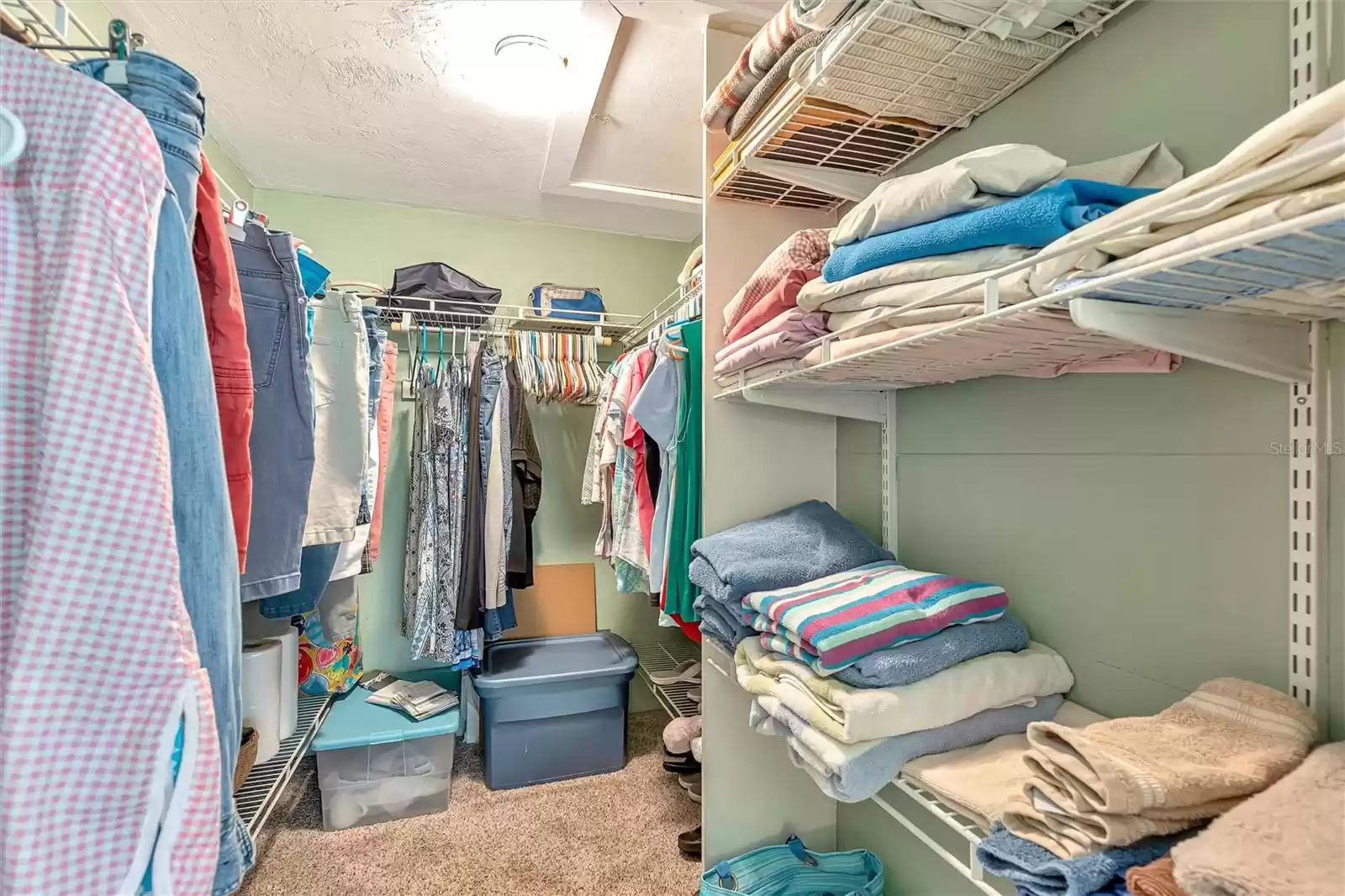 Walk in closet in master bedroom