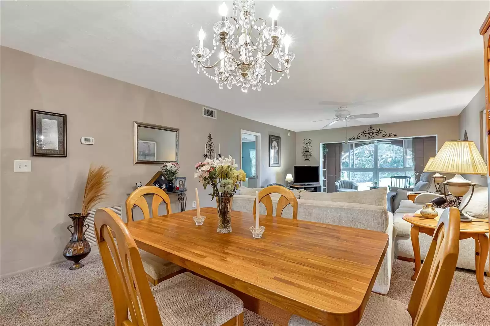 Living room Dining room combo with a very open spacious feel