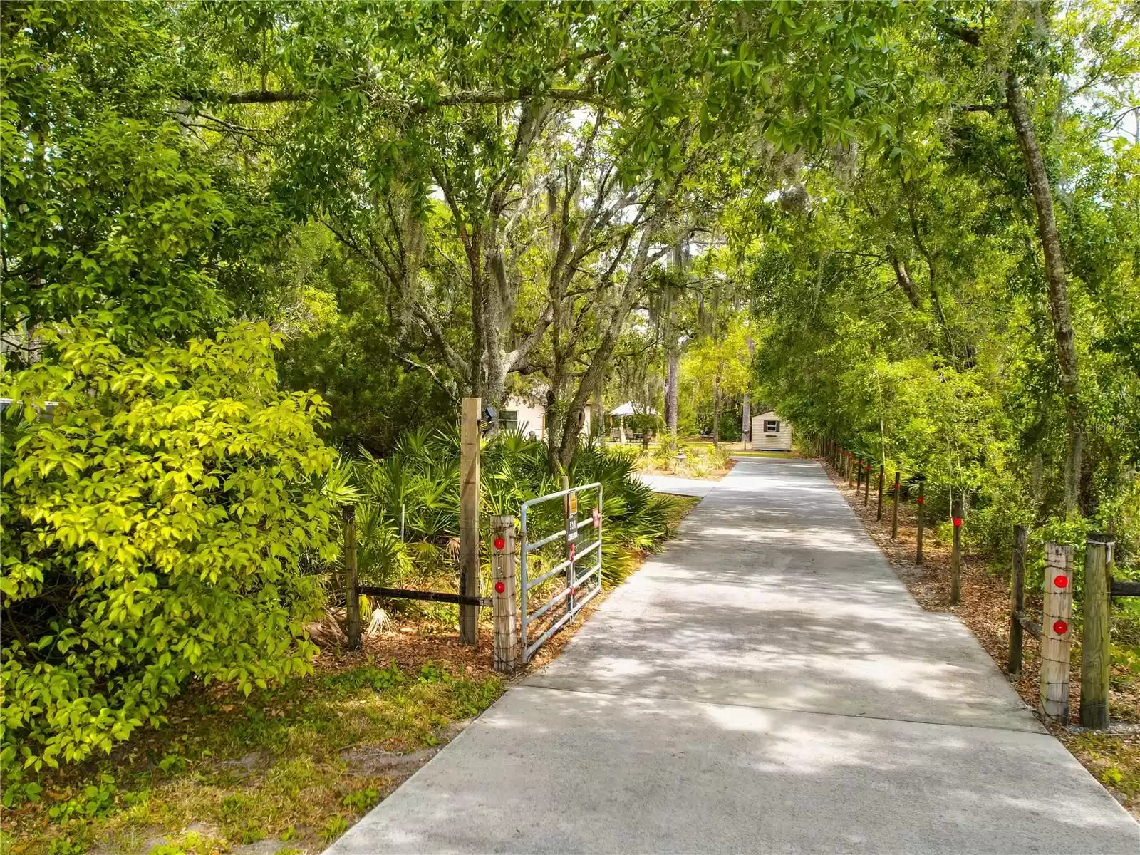 Private entry gated circular driveway