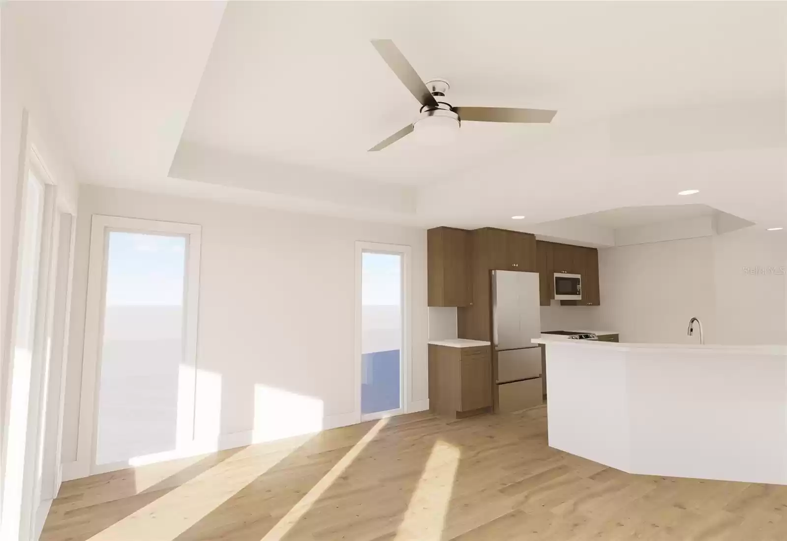 *Rendering Example**Unit does not come with physical ceiling fans, furniture, and washer/dryer appliances.