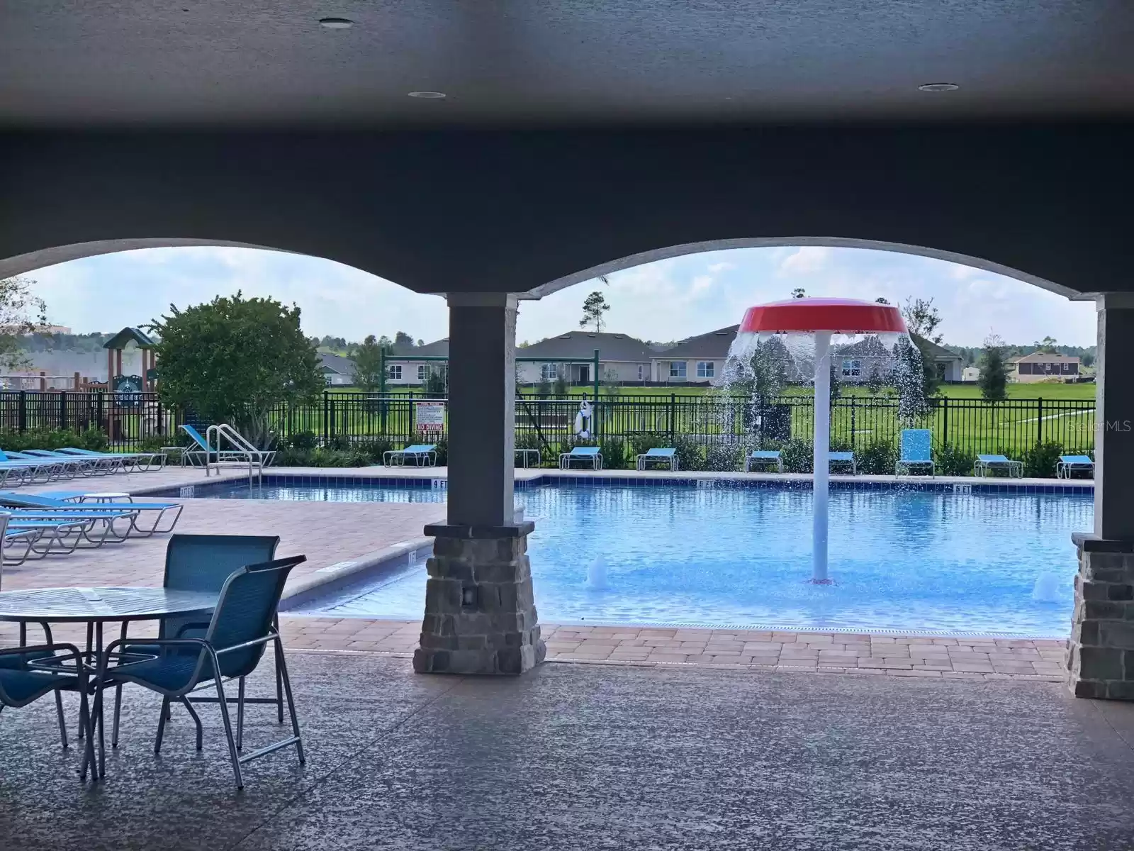 Pool with covered patio