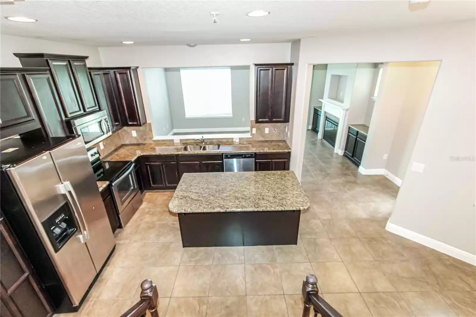 Kitchen view from stairs