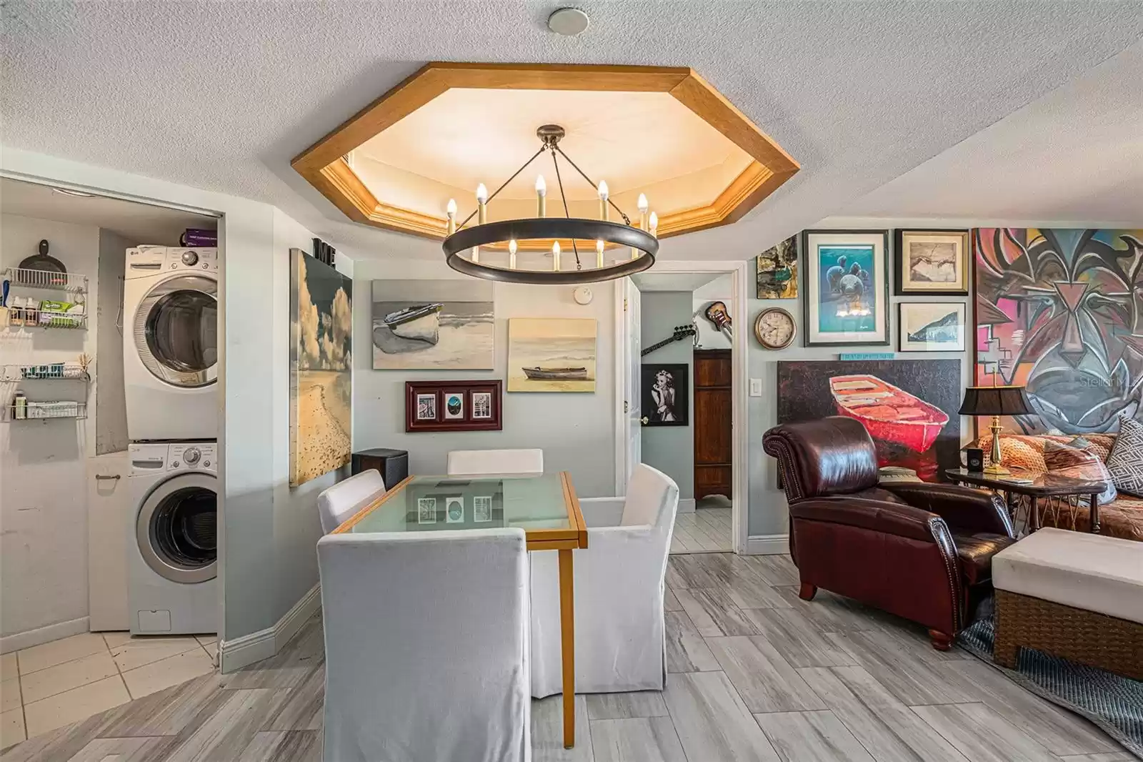 dining area and in unit laundry