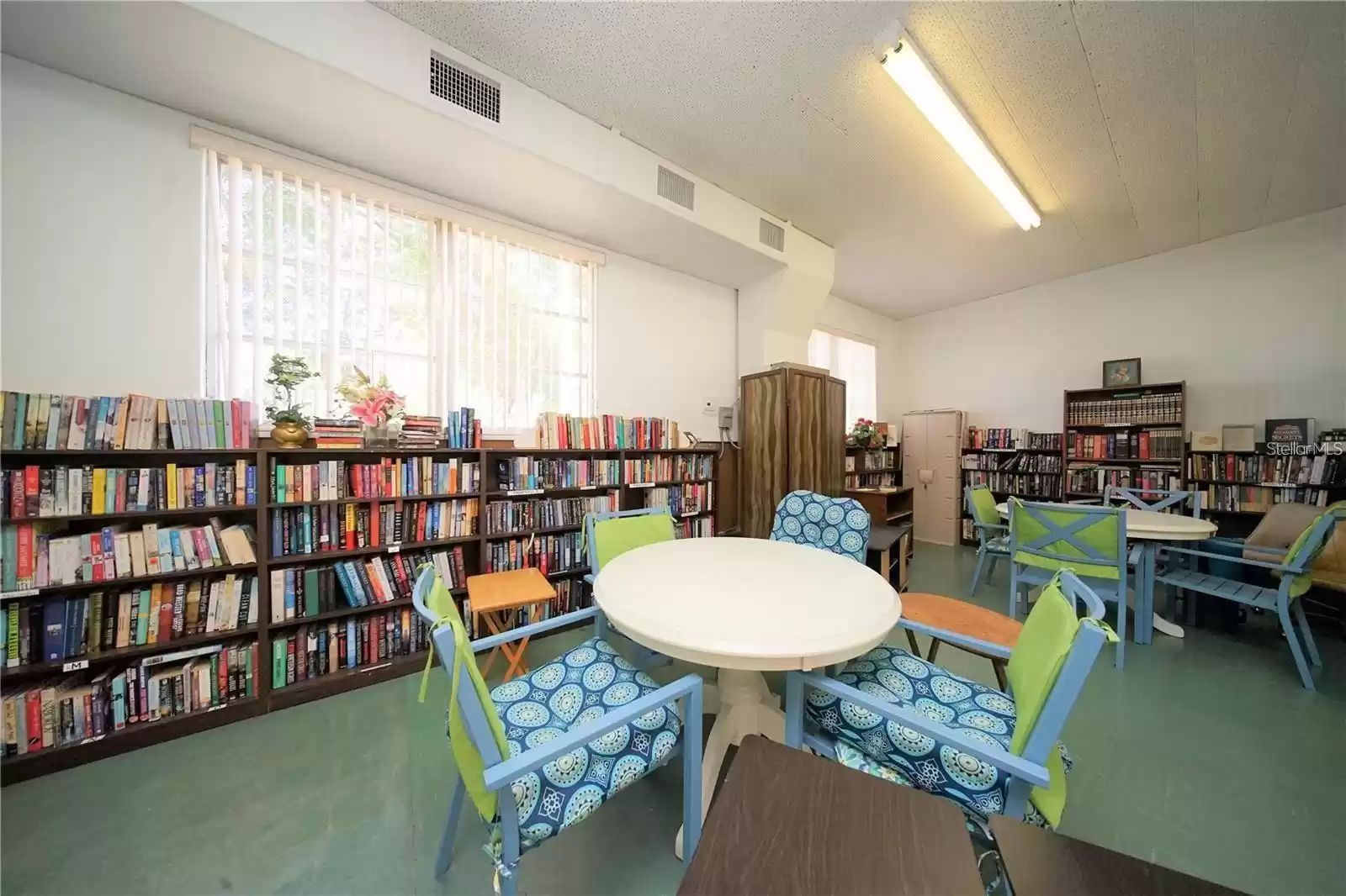 A library within the community clubhouse