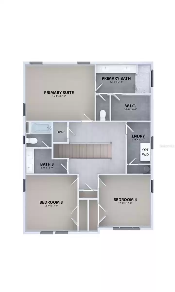 Photos depict a 3D rendering of the plan that may show options/upgrades no longer available for the finished product.