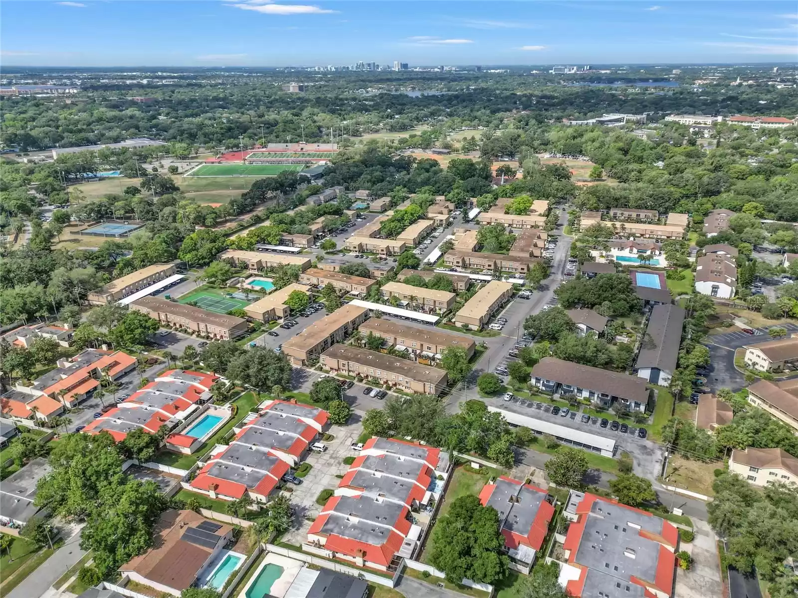 Aerial towards Ward Park and Winter Park Hosp.