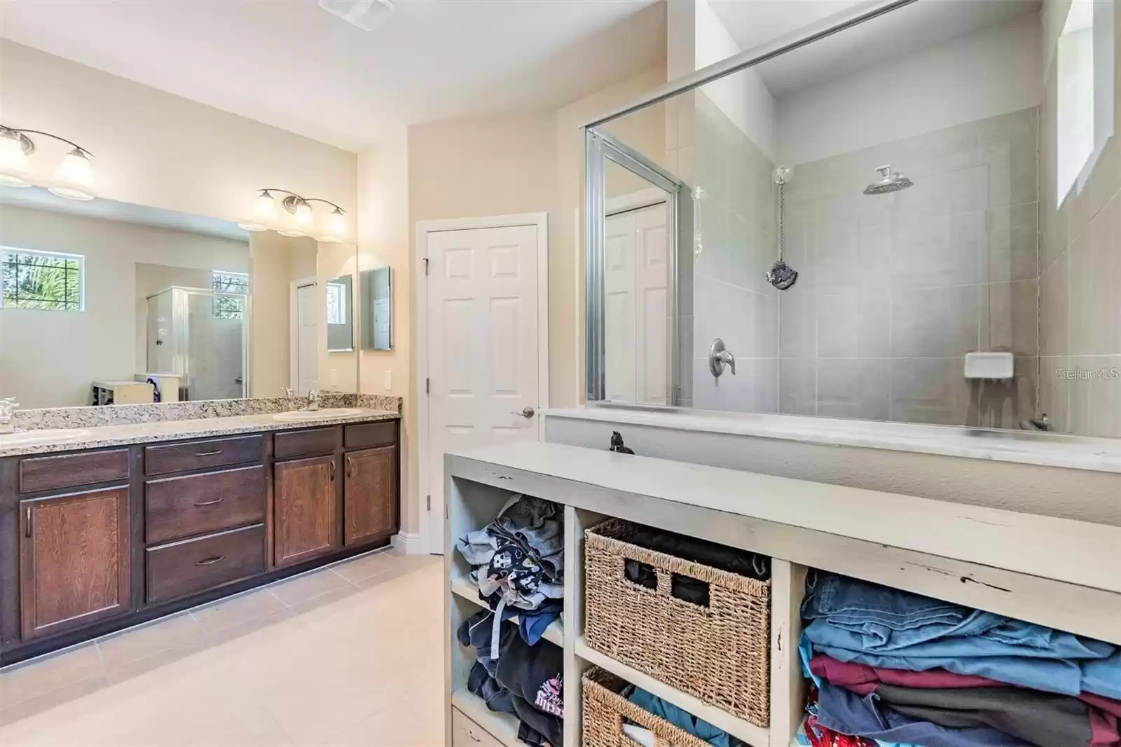 master bath shower and vanity