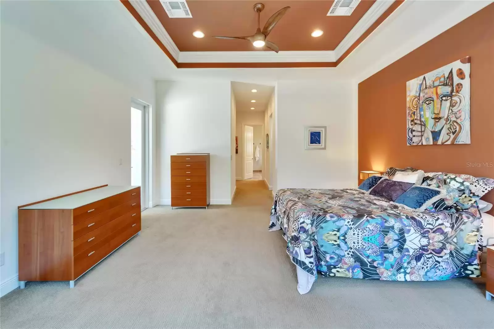 Owners Suite w/Coffered Ceiling & Crown Molding