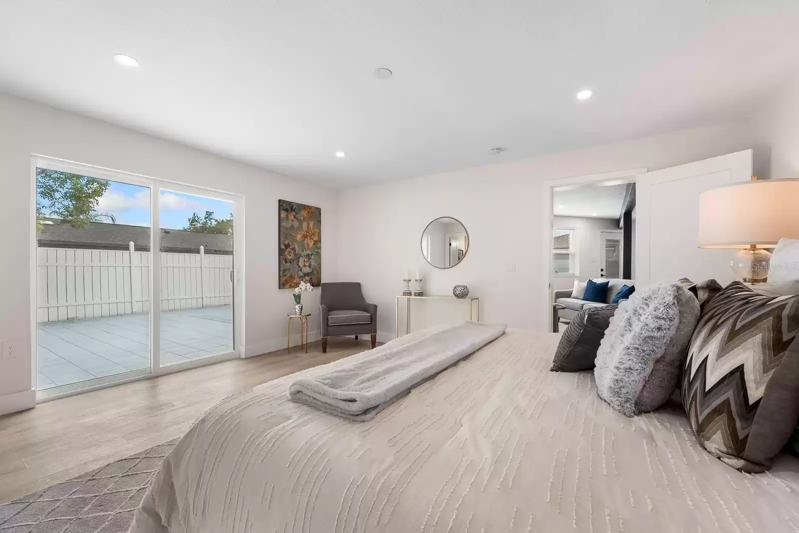 Master Bedroom with Patio Doors to Pool