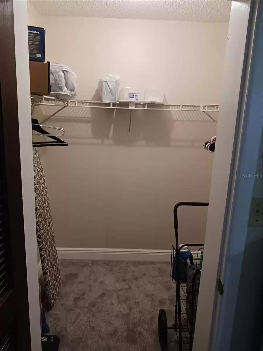 Walk in closet in master bedroom