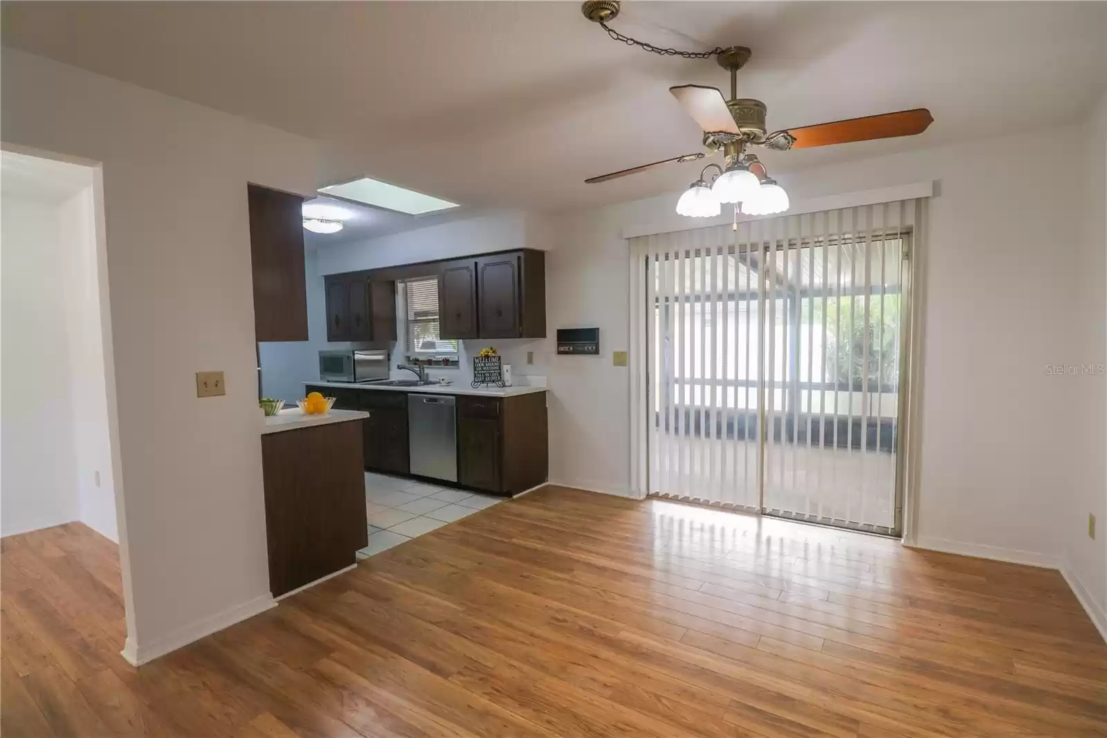 Kitchen and family room.