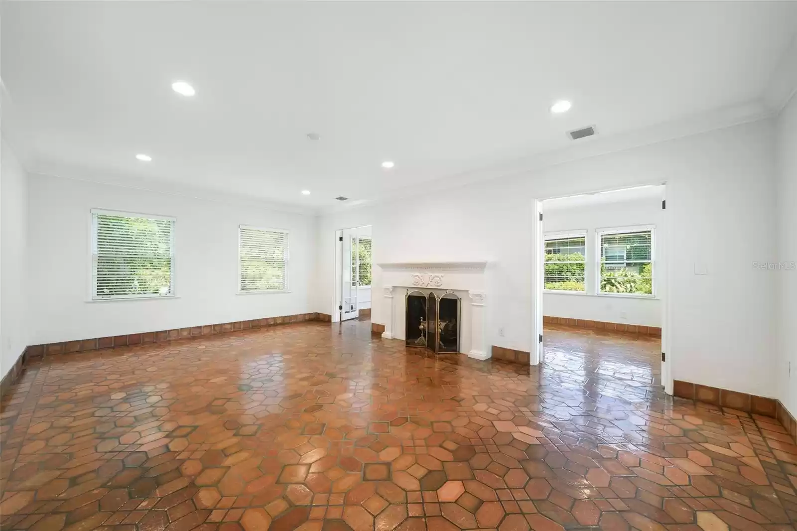 Living Room with Wood burning fireplace