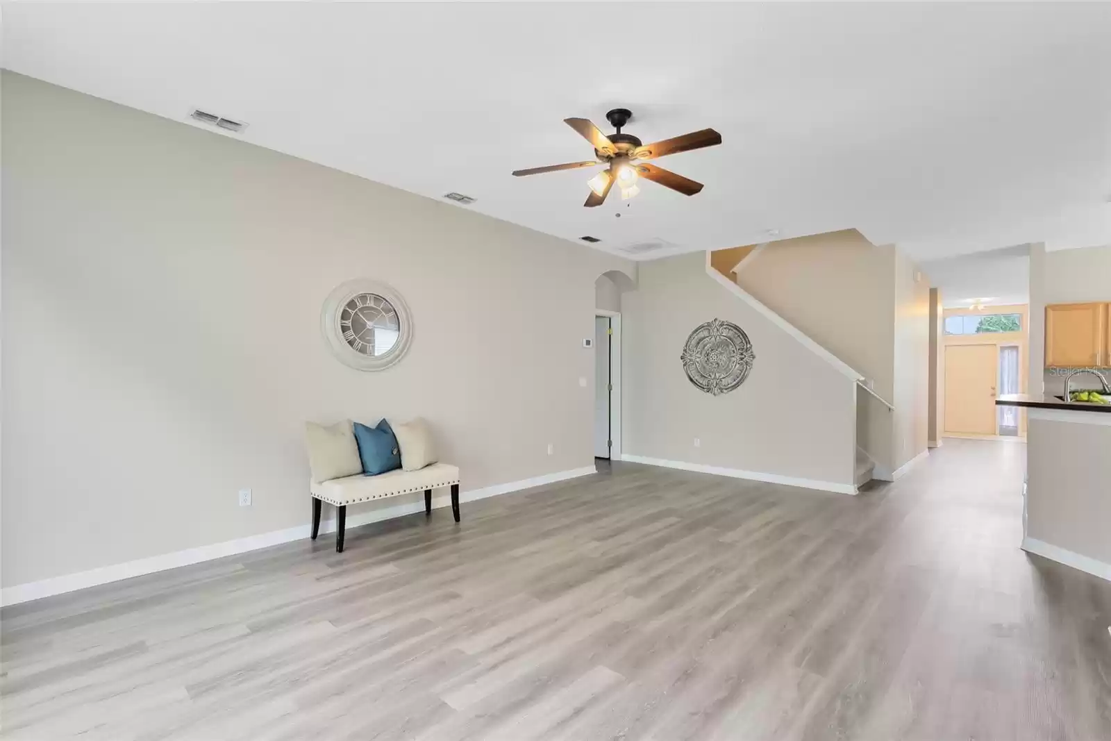 FAMILY ROOM WITH NEW LVP FLOORING