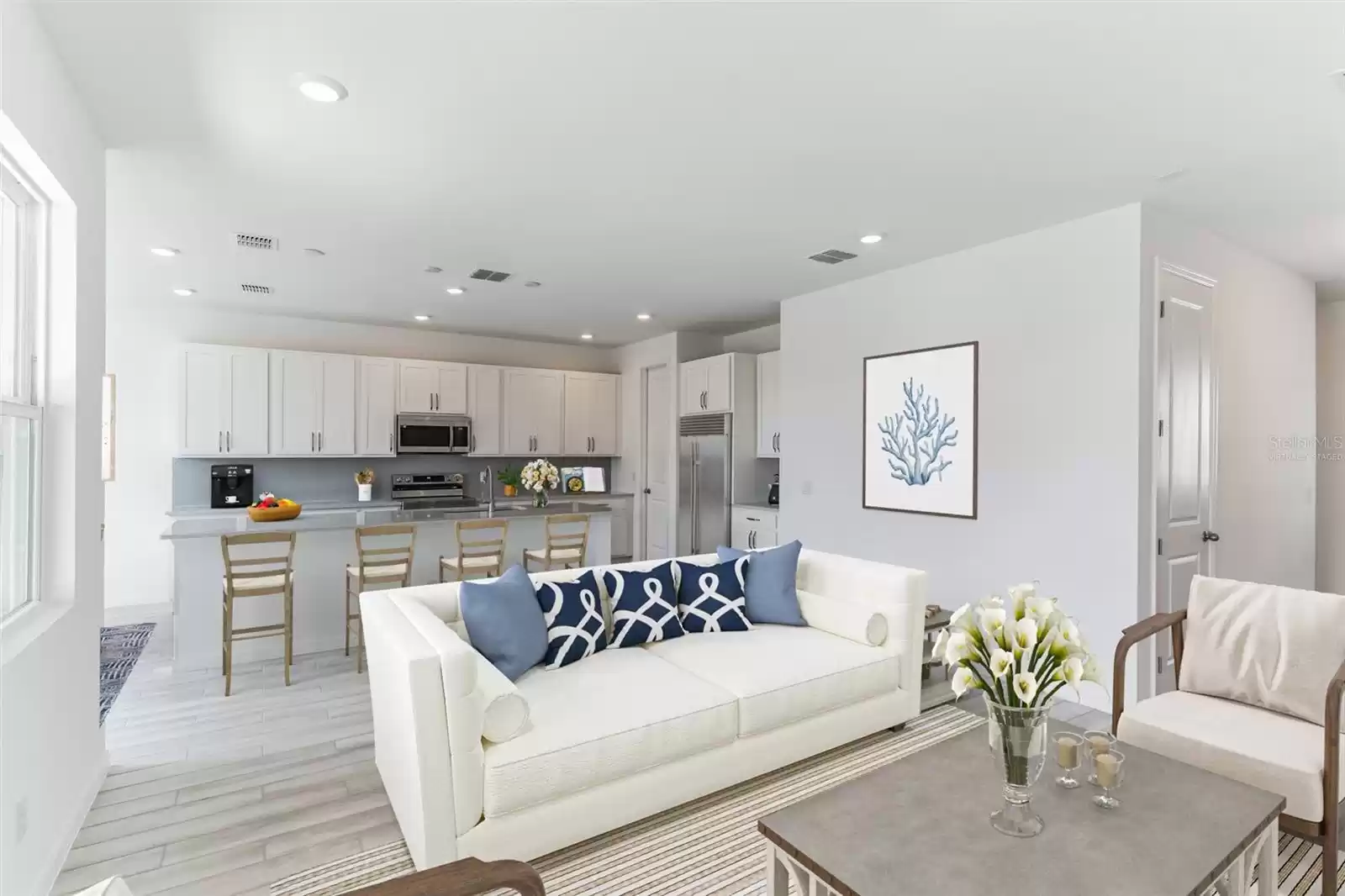 Family Room/Kitchen, Virtually Staged