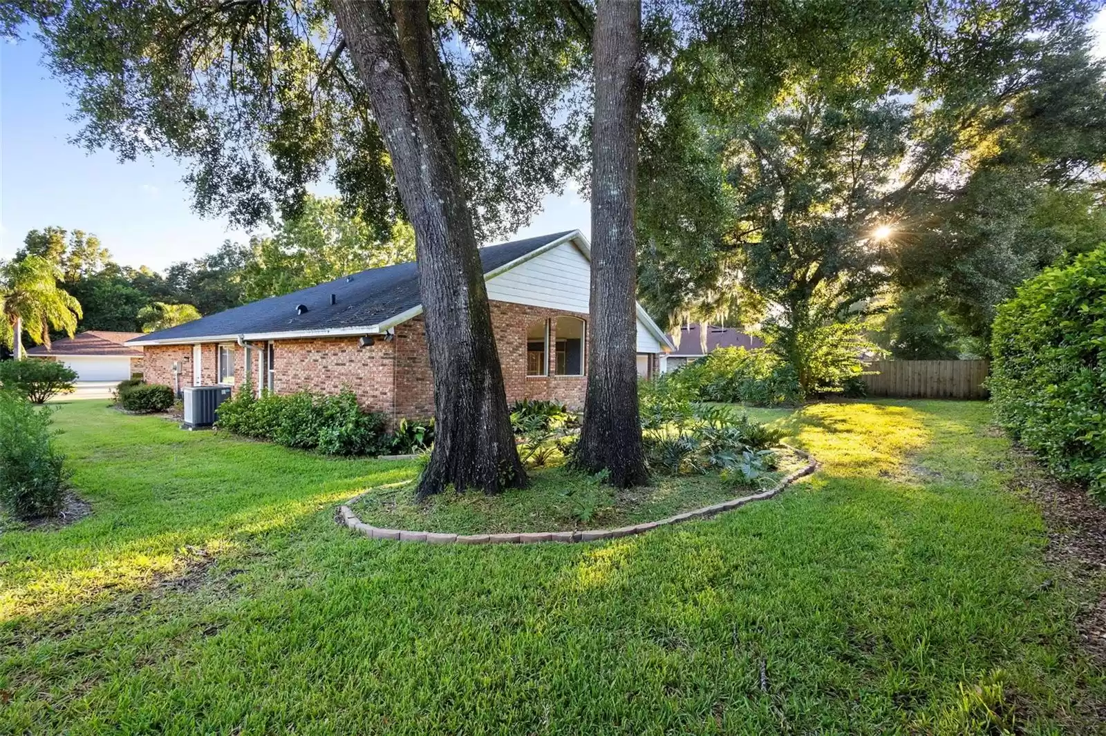 The rear yard provides privacy.