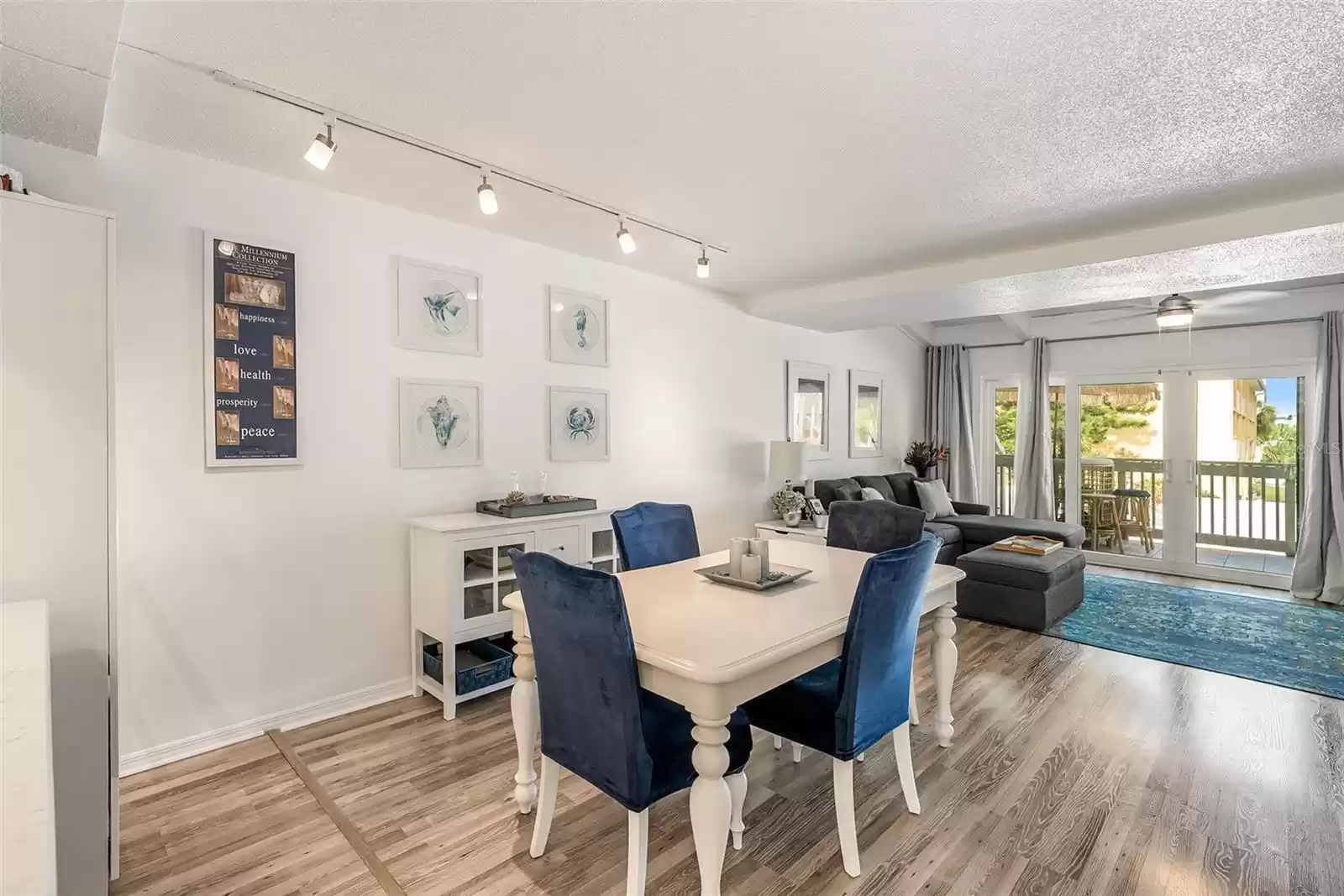 Open Concept Dining room with window to Kitchen