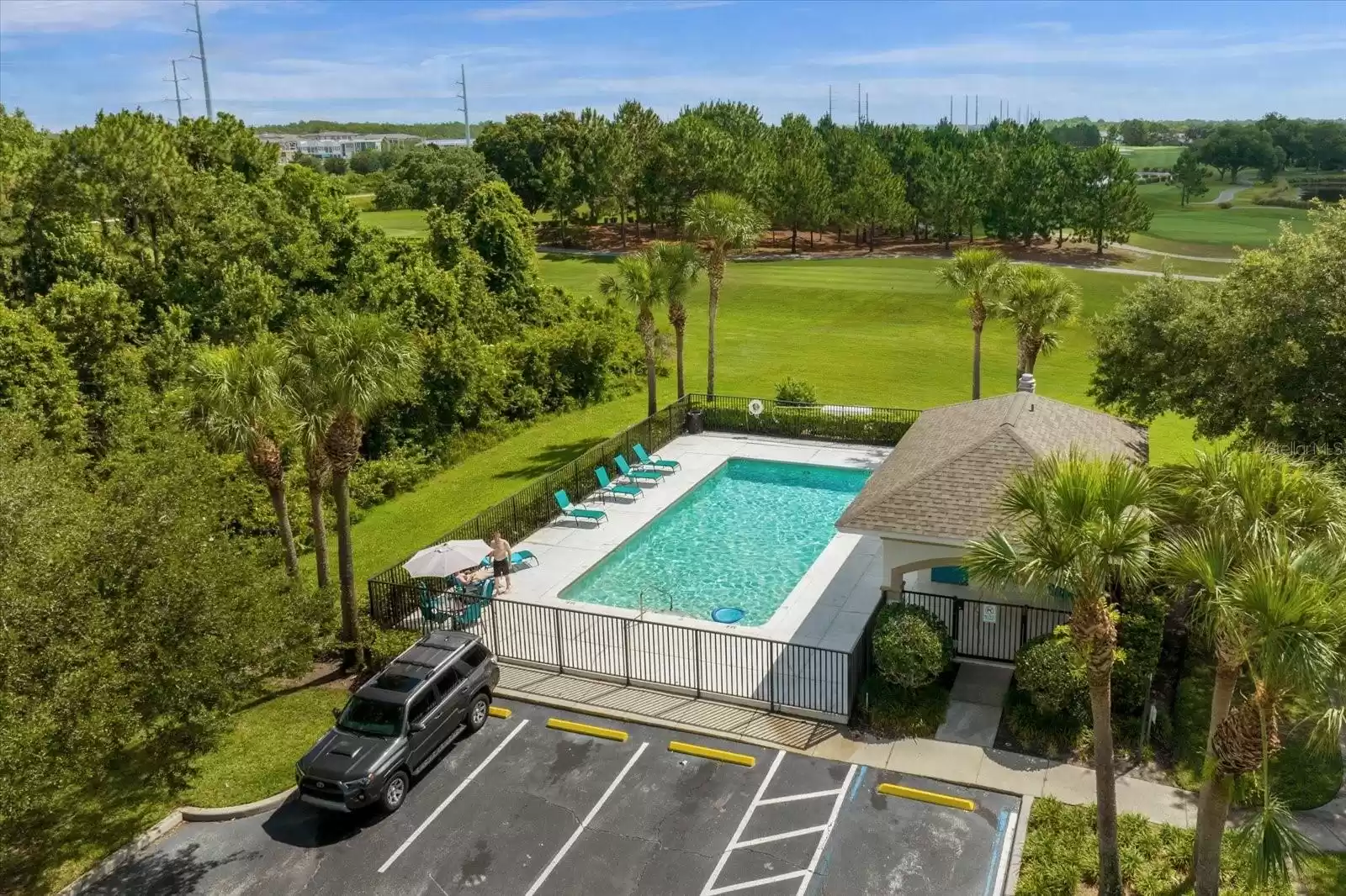 Community pool located walking distance from unit.