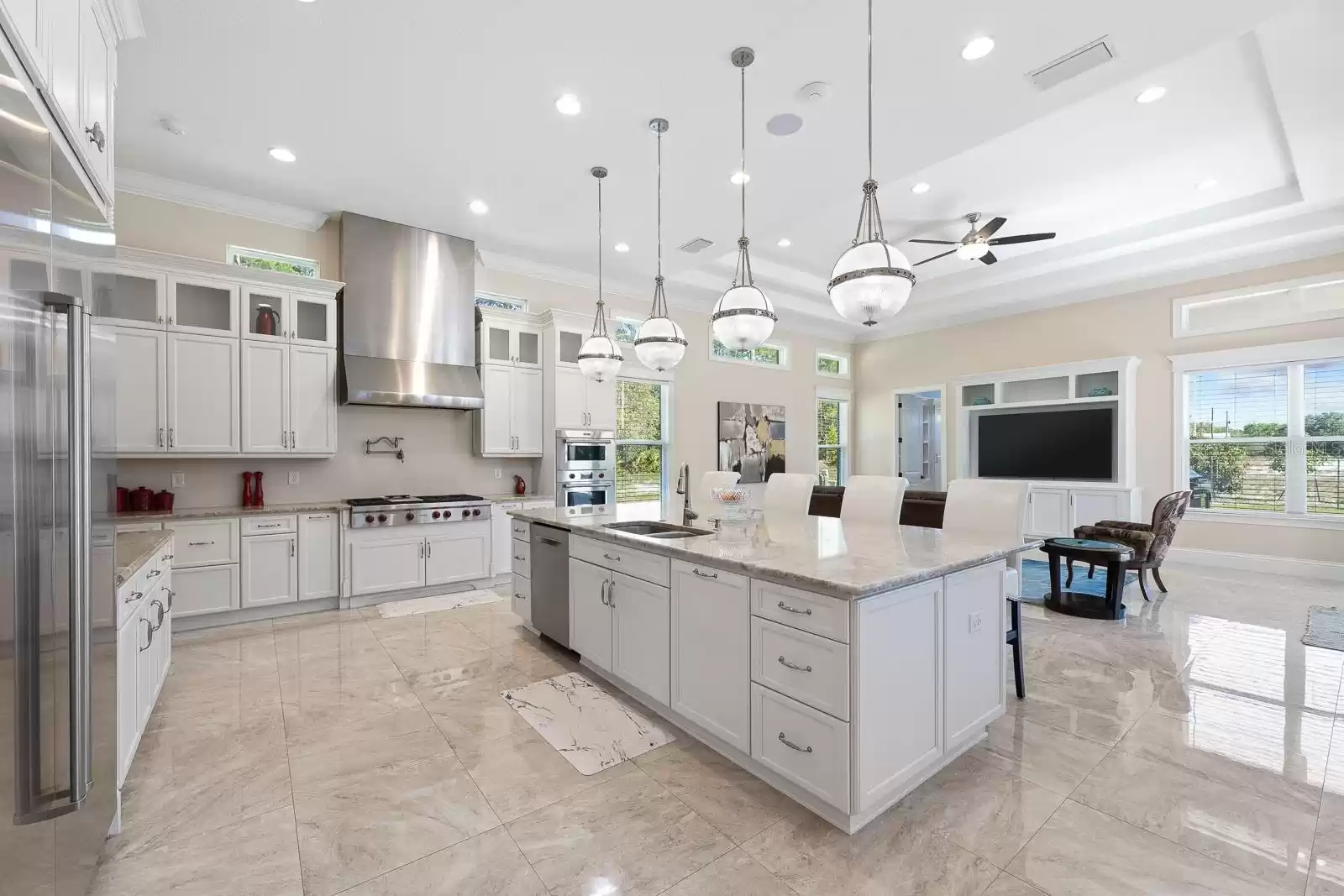 Kitchen and family room