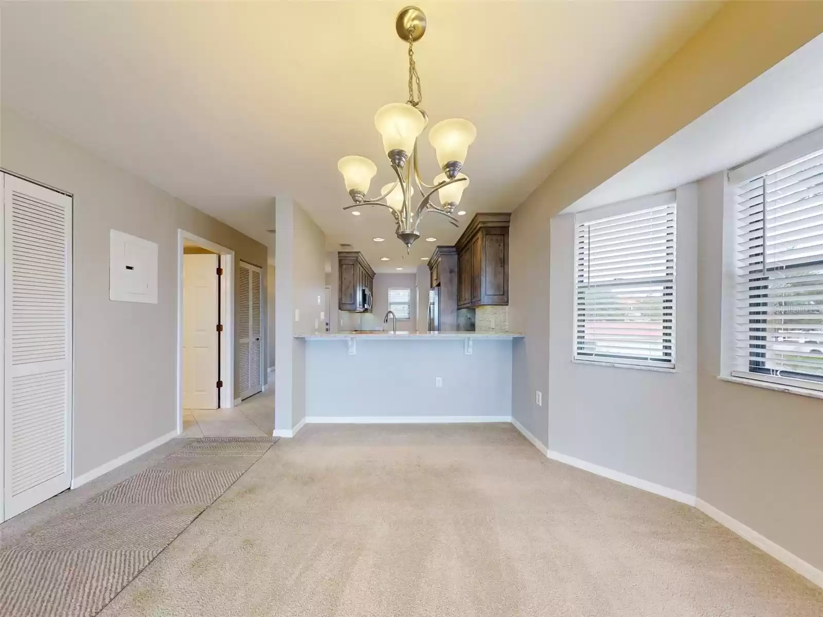 Dining area overlooking the kitchen