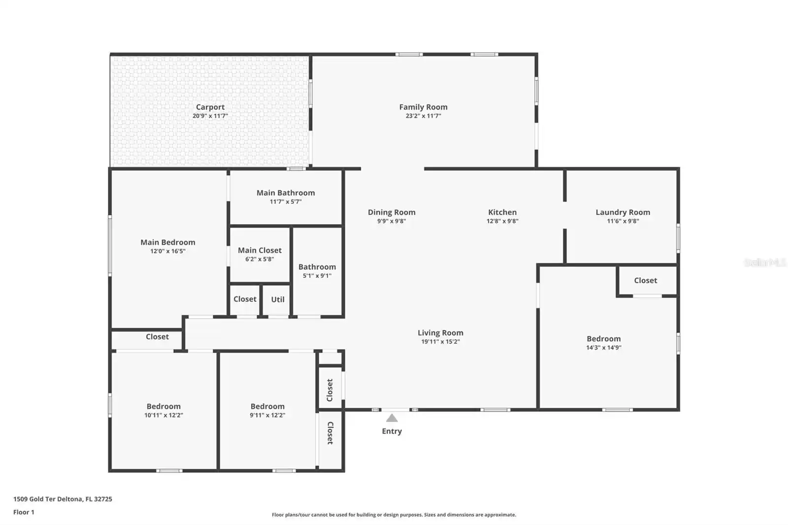 1509 GOLD TERRACE, DELTONA, Florida 32725, 4 Bedrooms Bedrooms, ,2 BathroomsBathrooms,Residential,For Sale,GOLD,MFRO6204713