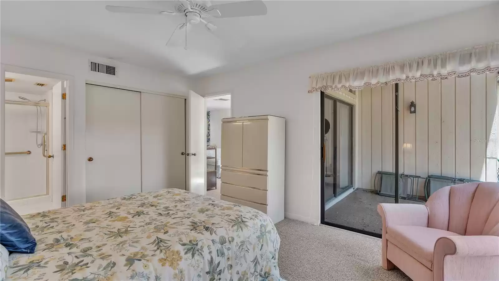 Downstairs bathroom with walk in shower