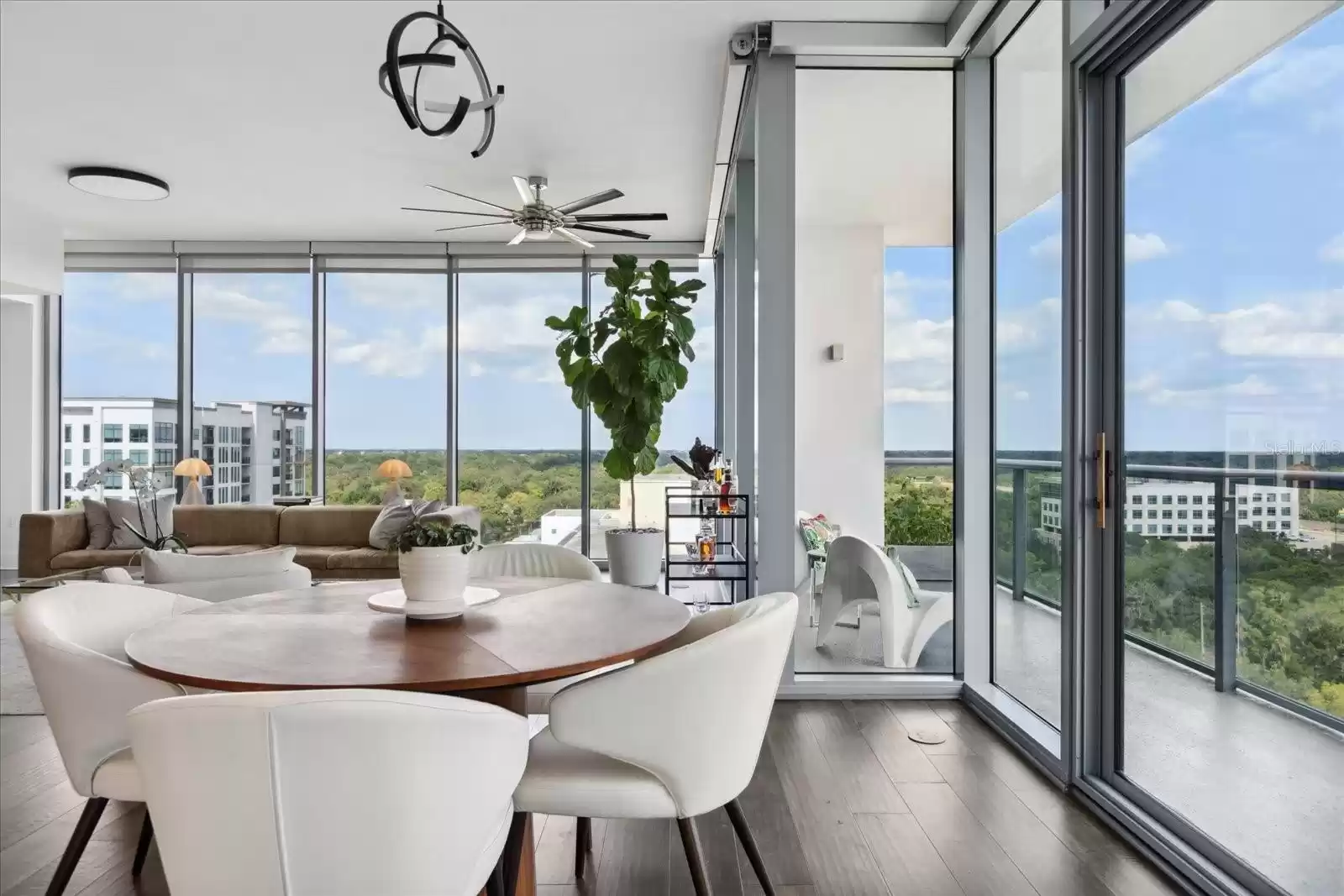 Dining space overlooking southeast vista.