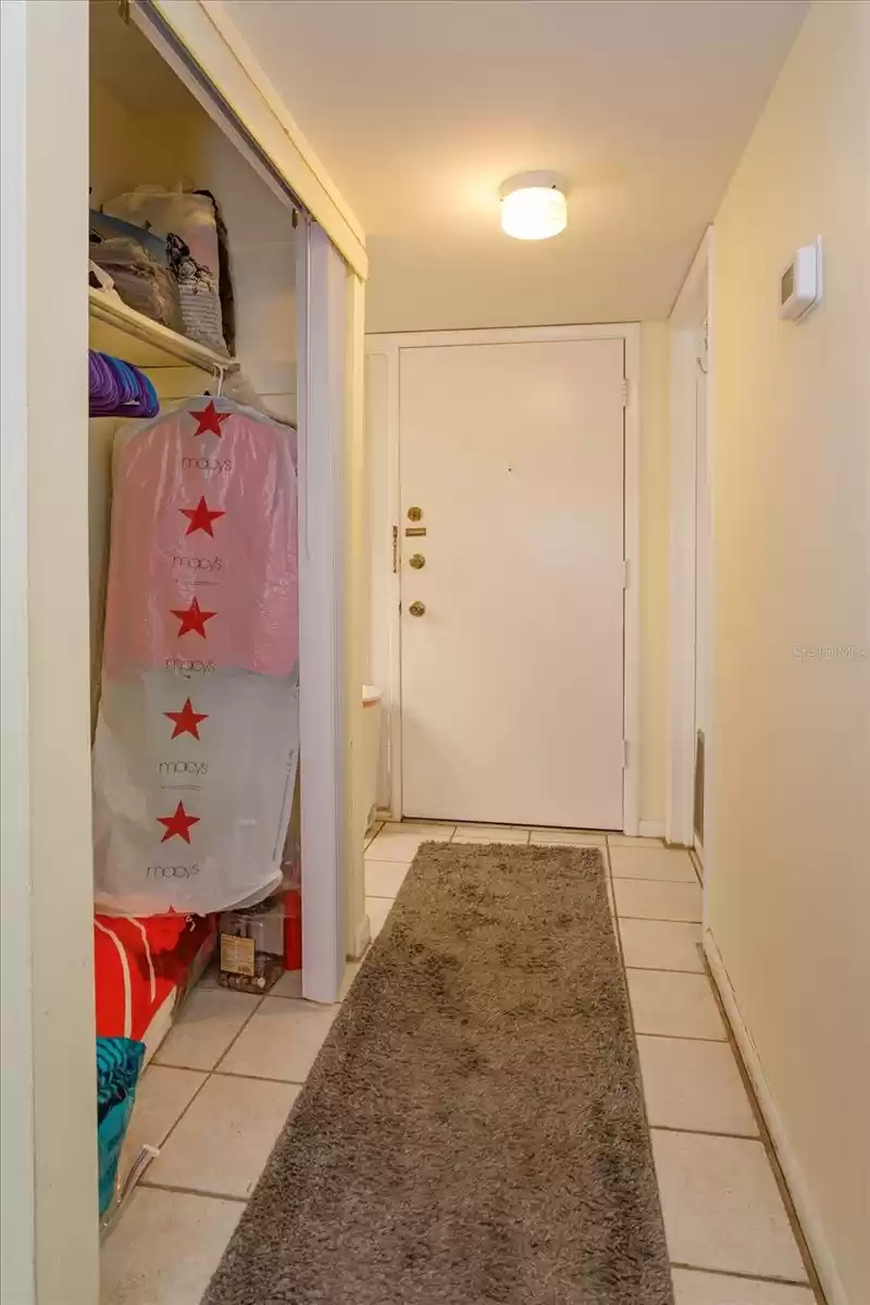 Hallway Closet does have vinyl vertical to close off