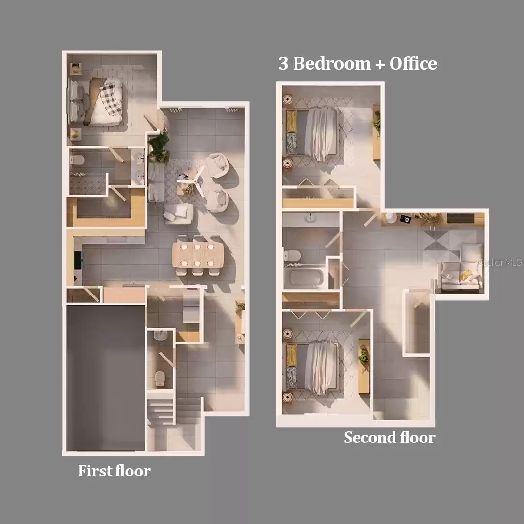 3D Model - First & Second Floor