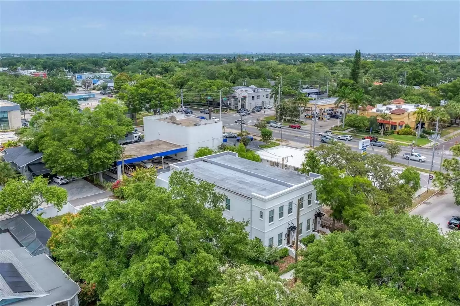 Aerial view of the townhome