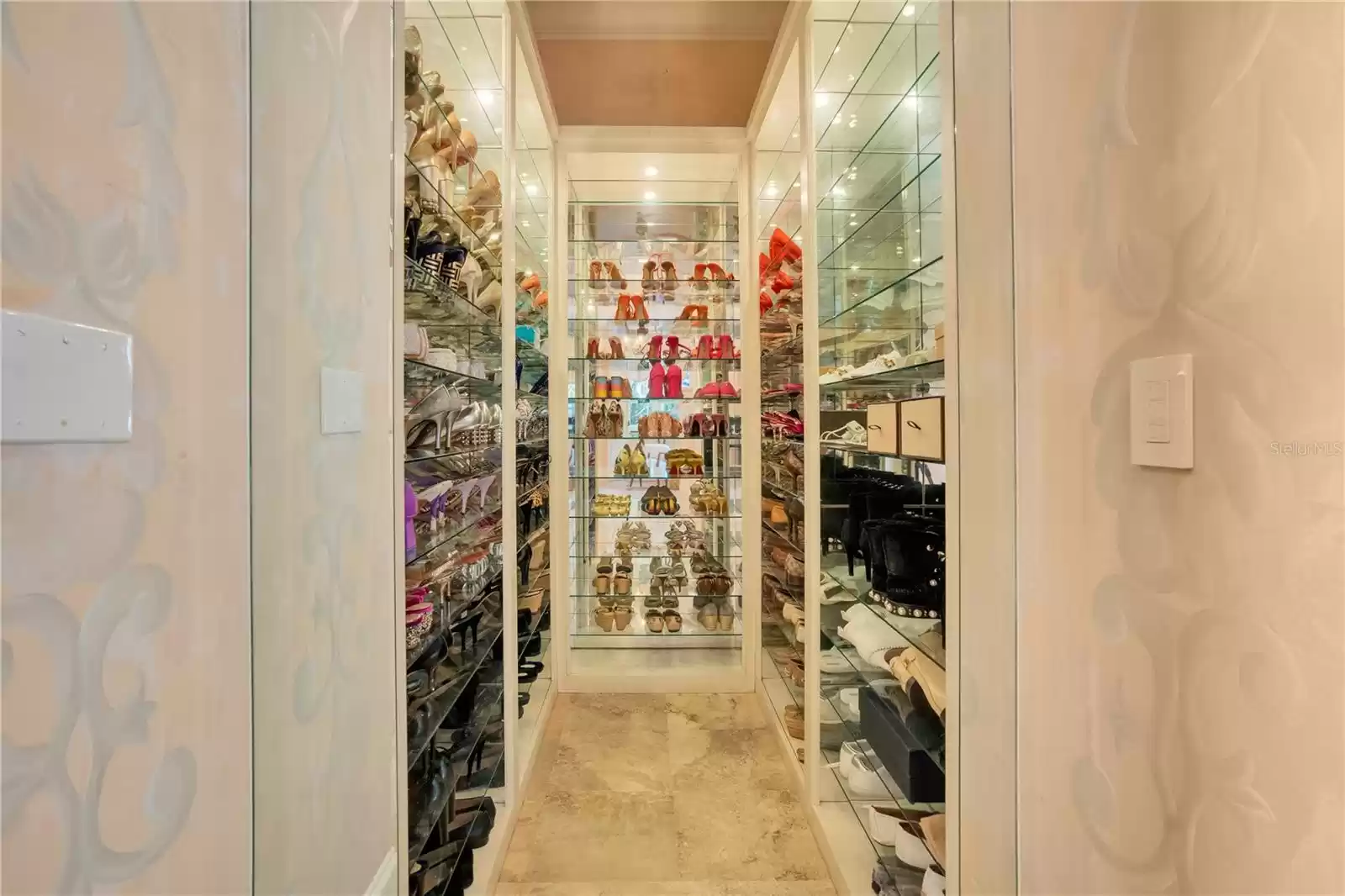 Mirrored Shoe Closet