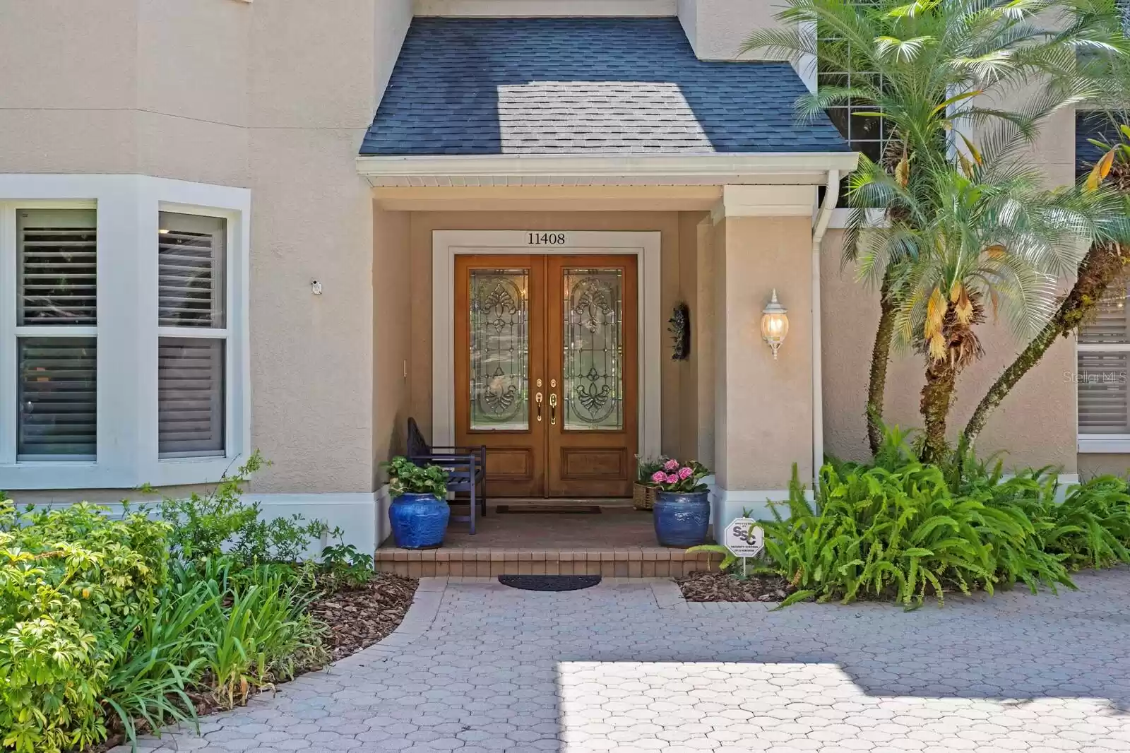 Double Glass Leaded Door Front Entry