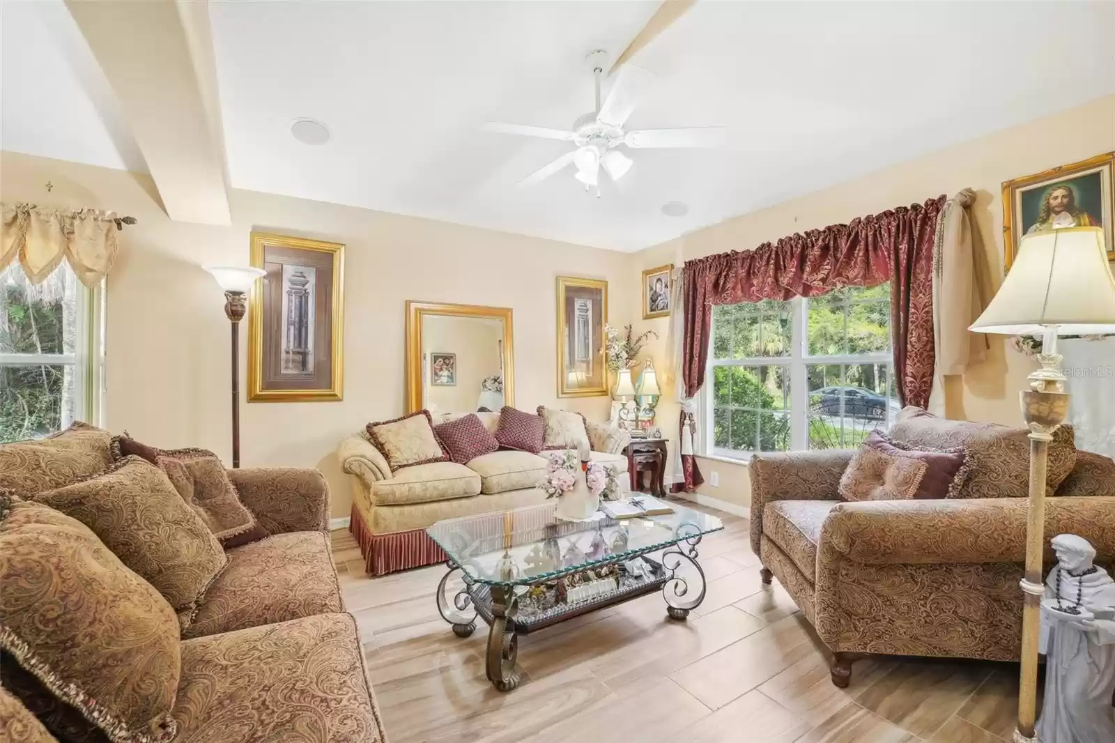 Living room with view of conservation