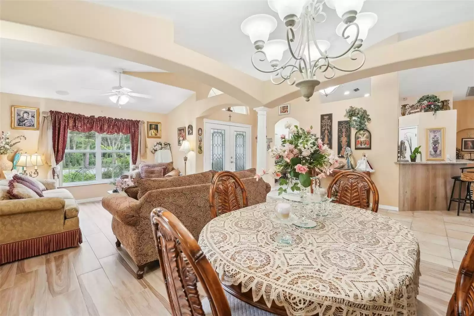 Dining room with view of living room