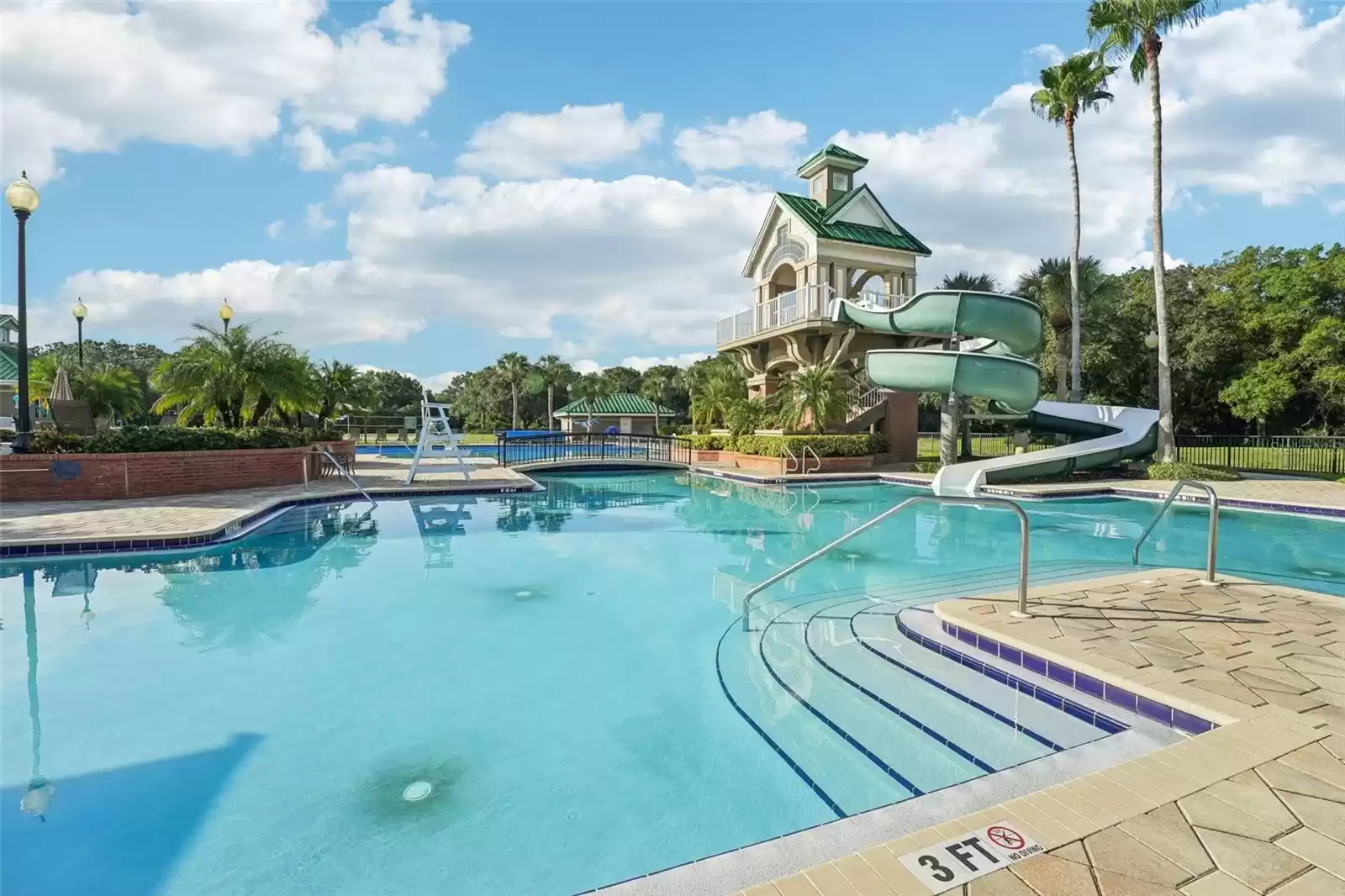 Community Clud - two-story pool slide