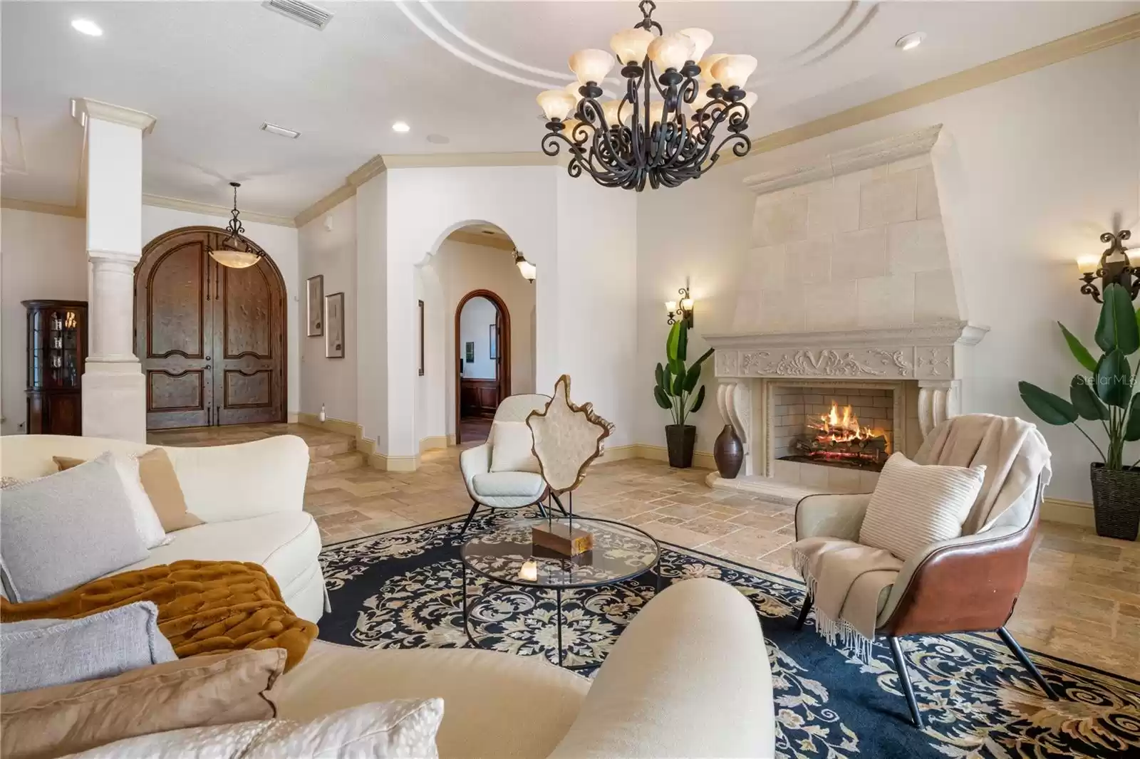 Grand View of the Living Room and note the office off the vestibule