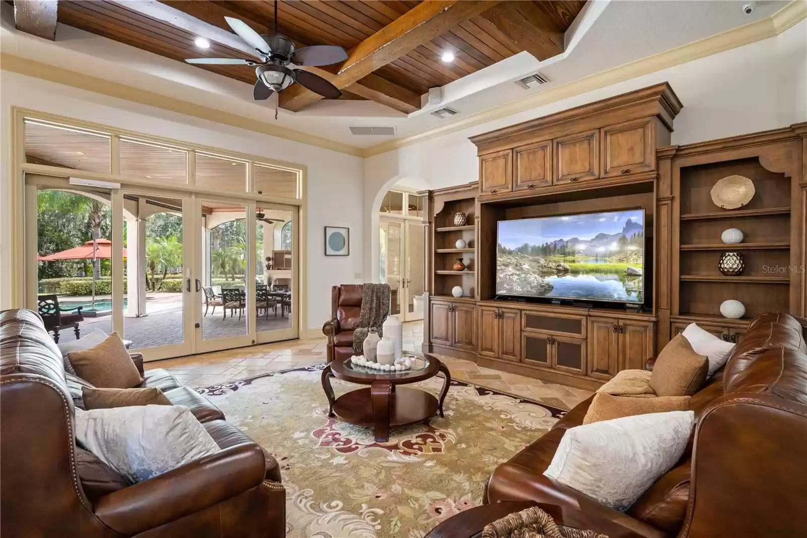 Wood inlaid ceiling is amazing