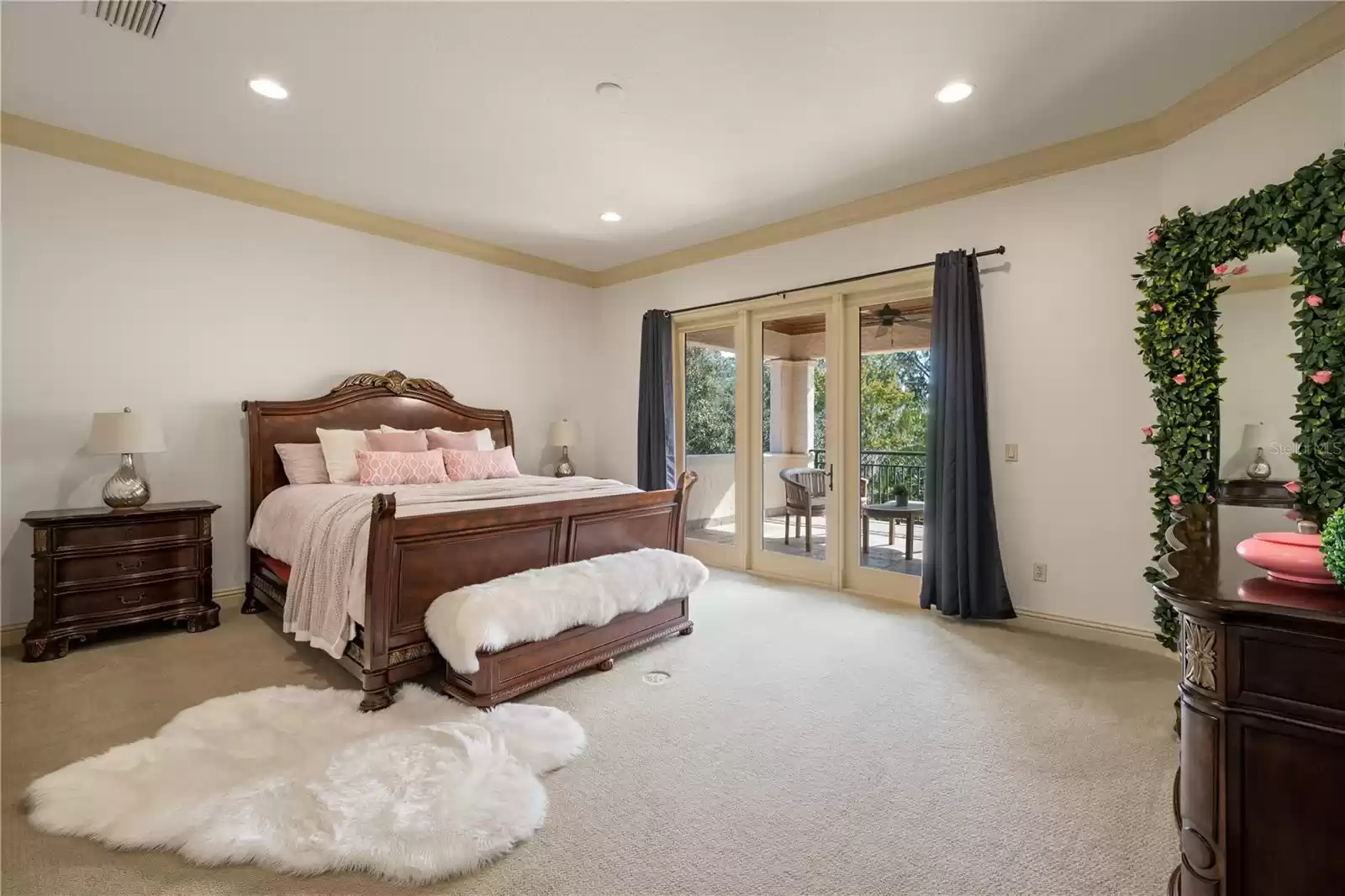 Upstairs Ensuite Bedroom #4 with Balcony overlooking pool