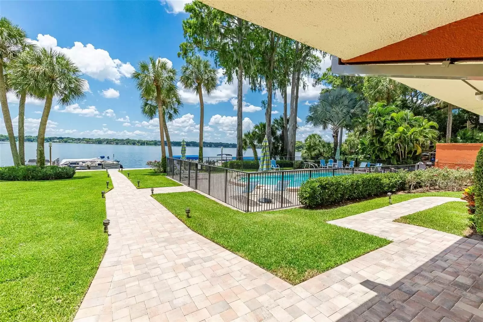 Looking from the Clubhouse and big covered porch