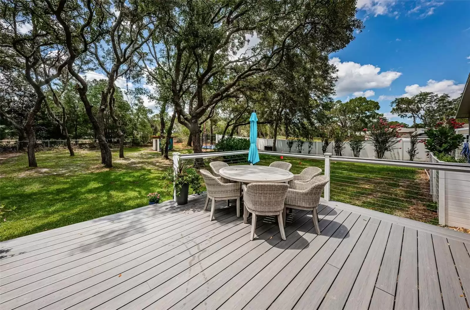 Trex outdoor decking - Fenced in backyard