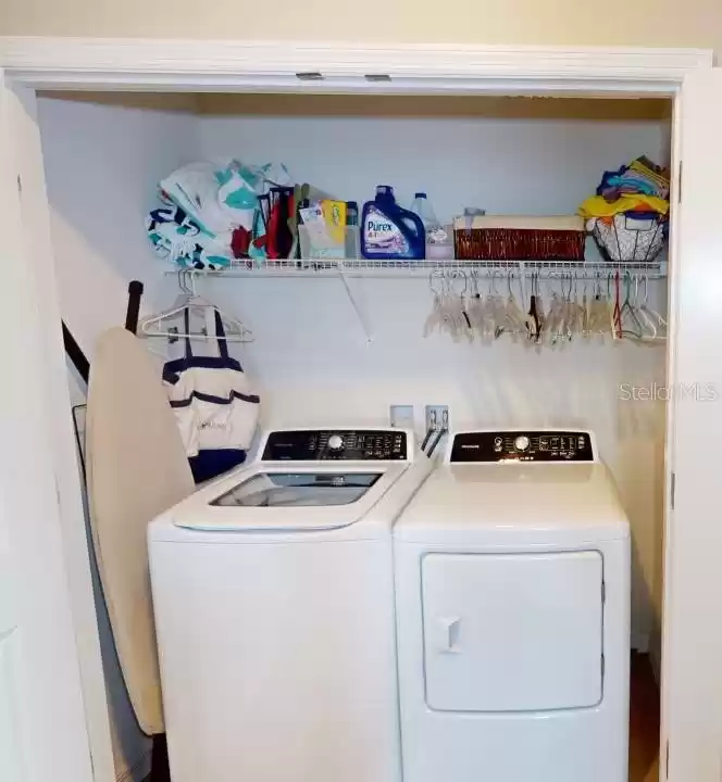 Utility closet- located at the top of the stairs Washer and dryer are included