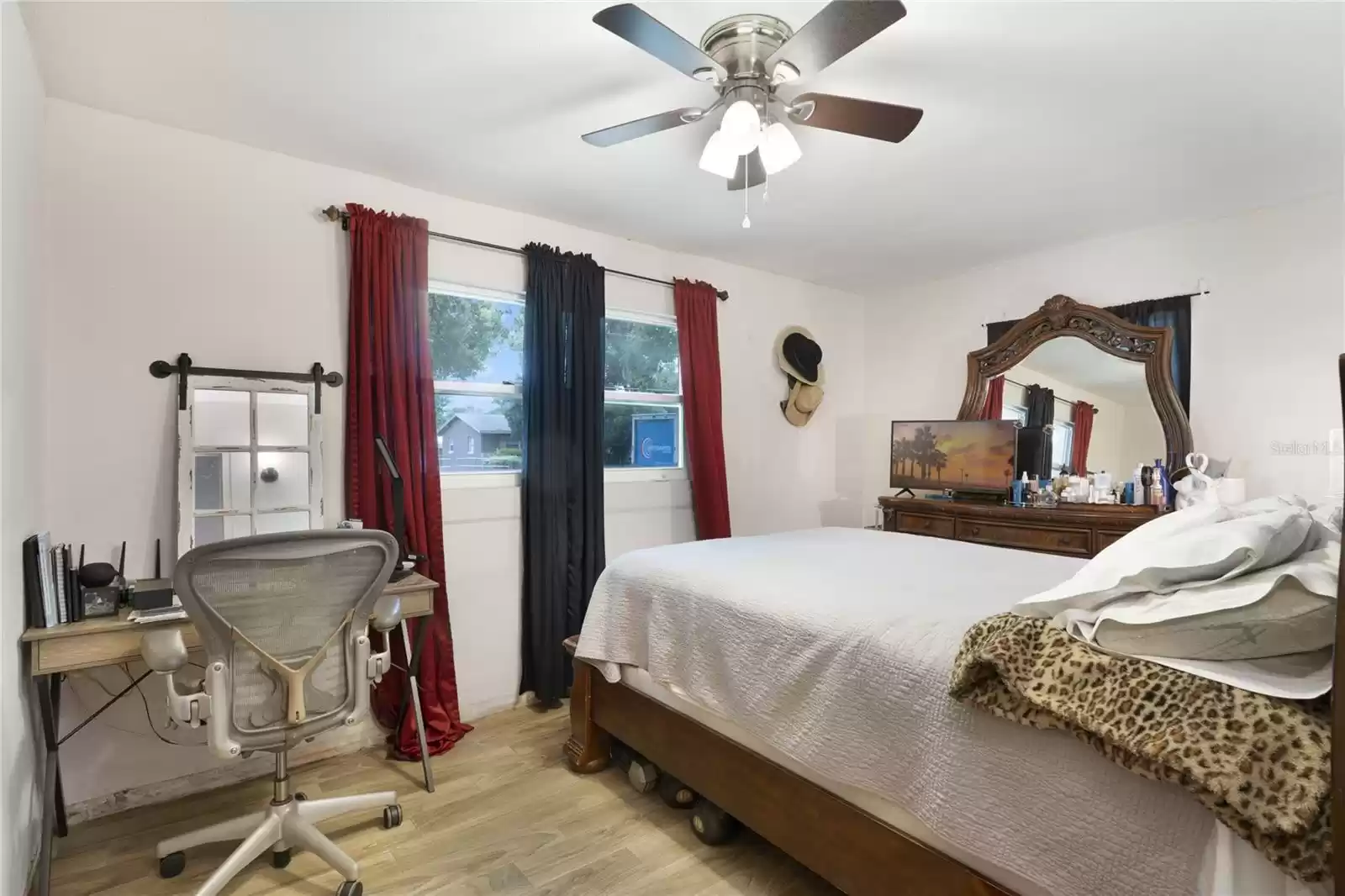 Tile Plank Flooring continues into the bedrooms