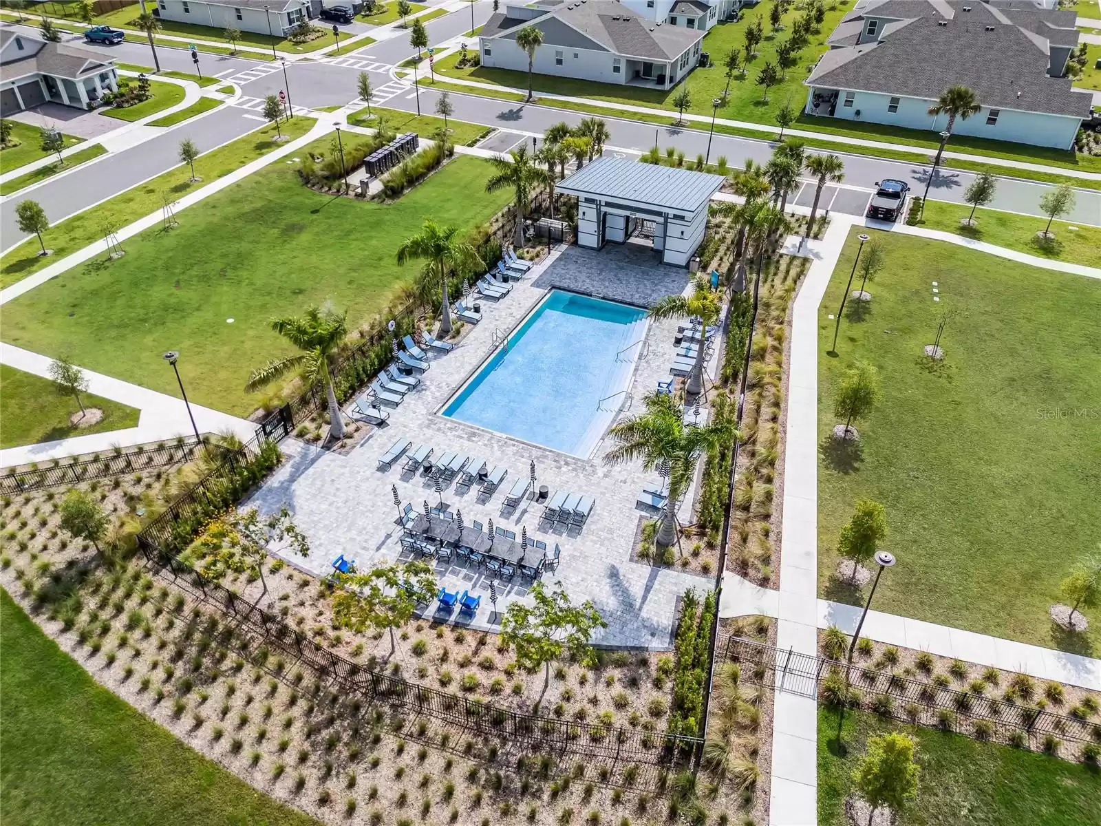 Community Pool Aerial Shot