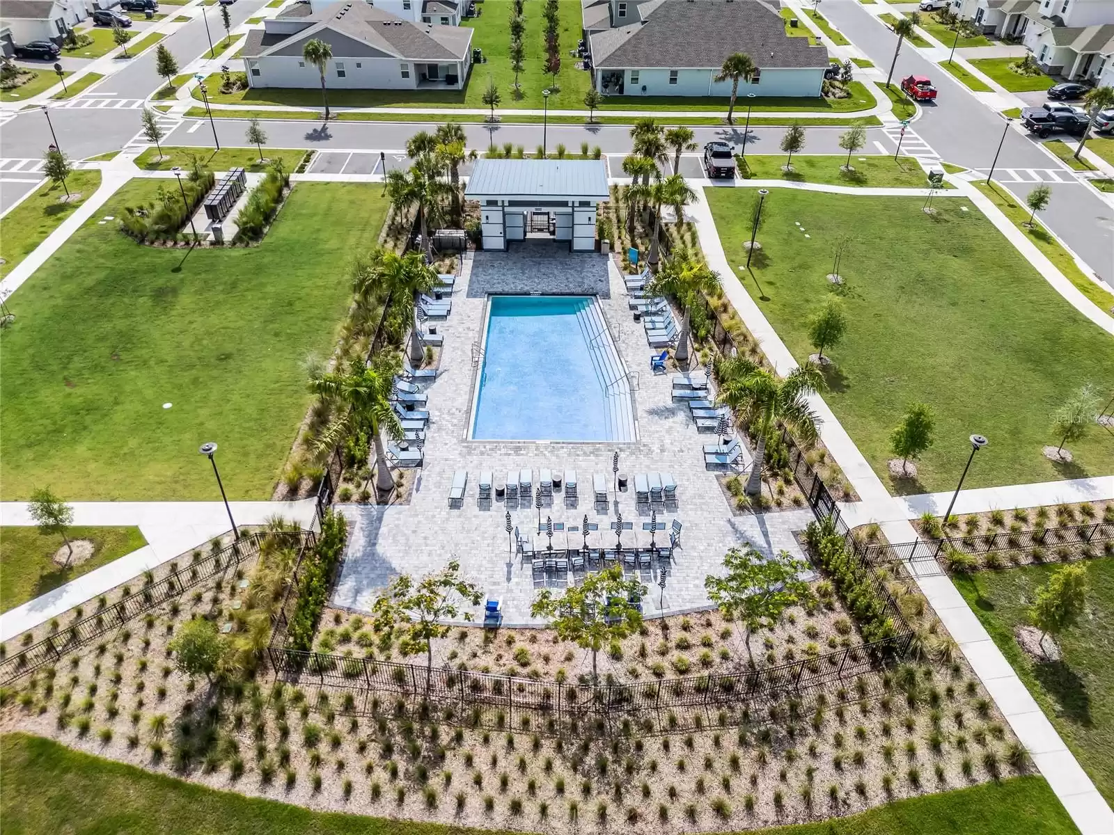 Community Pool Aerial Shot