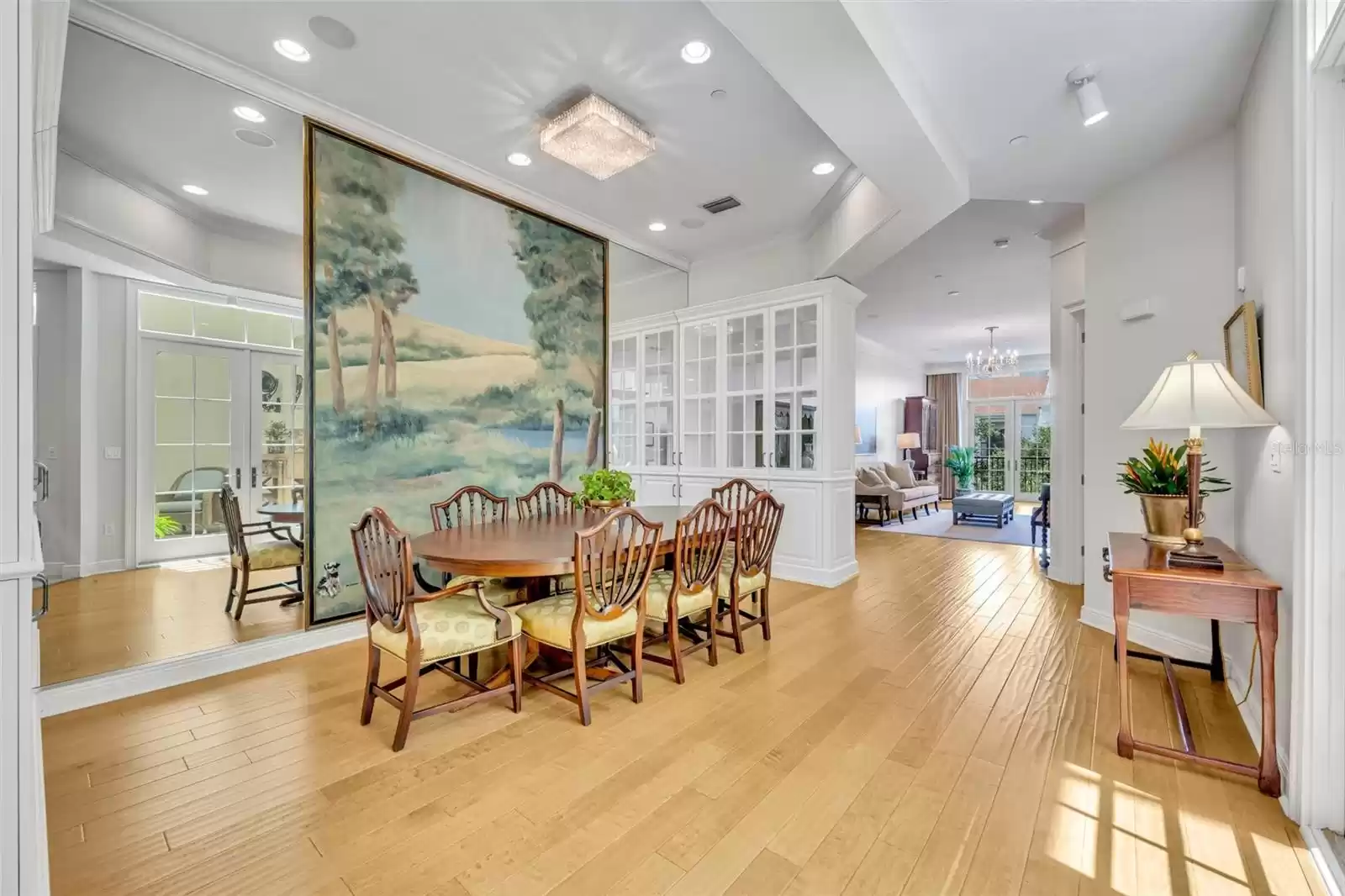 Spacious dining room allows for a large table for gatherings