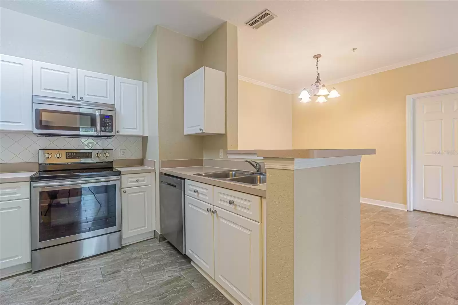 Kitchen open to Dining Room