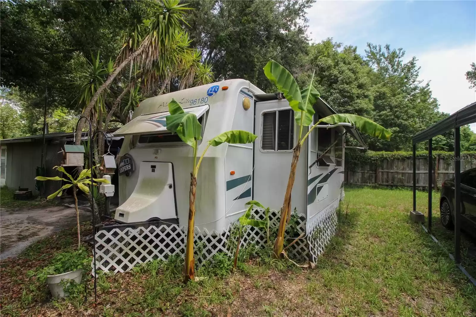 trailer set up in back